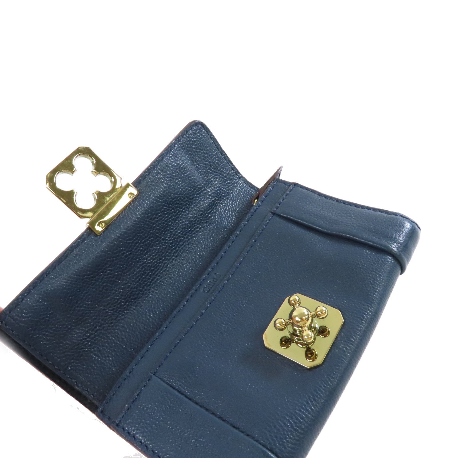 Chloe 【激減優惠】牛皮皮革Medium Wallet金扣中長錢包綠色