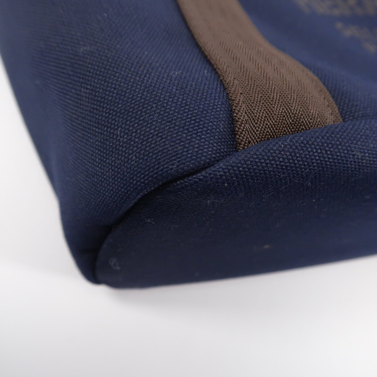 HERMES 帆布The Grooming Bag手挽肩背兩用袋Bleu France/Feu