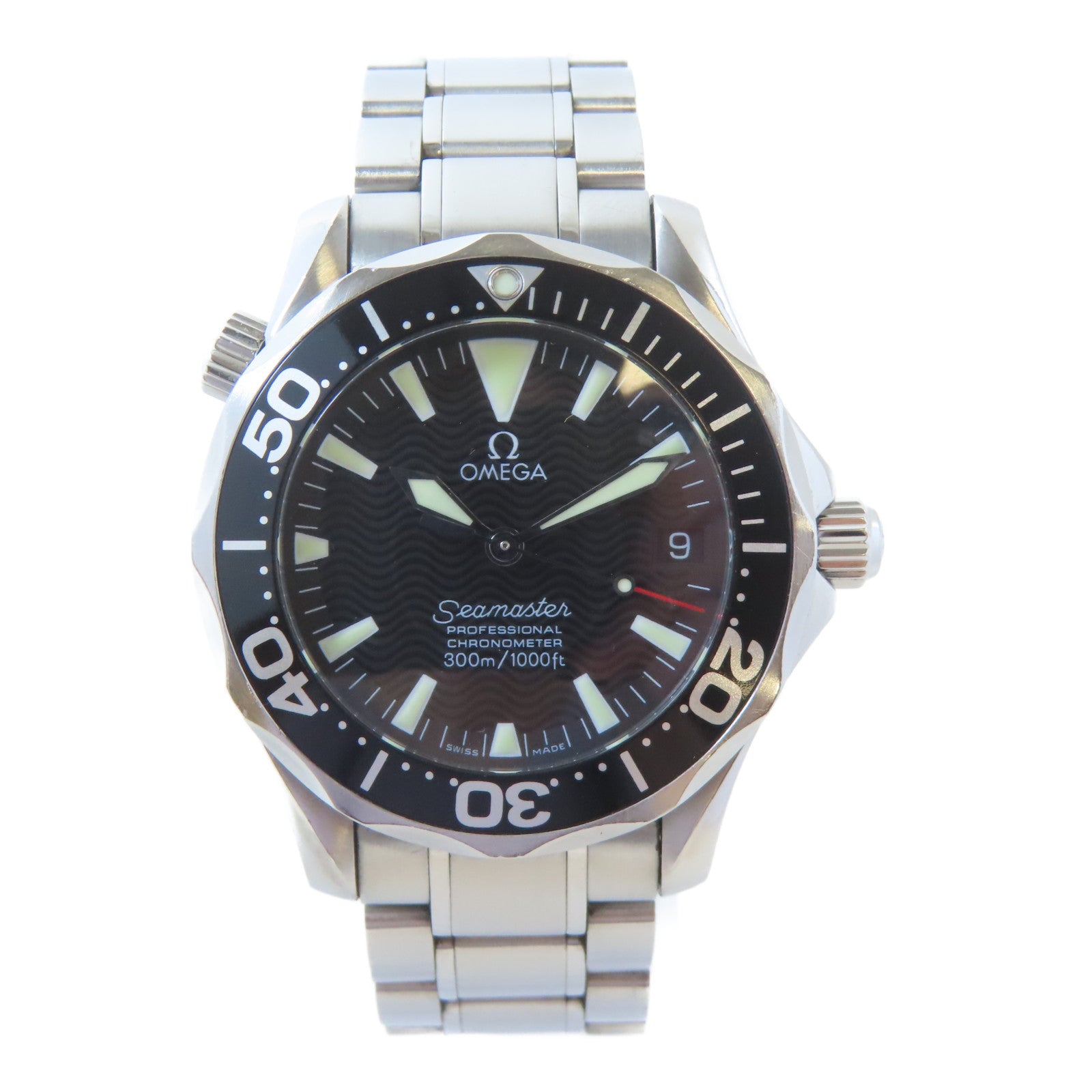 OMEGA Seamaster不鏽鋼手錶自動機芯黑色#16.5cm