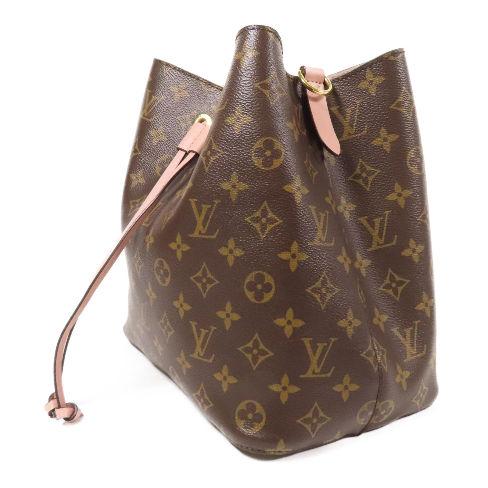 LOUIS VUITTON Monogram Neo Noe金扣手挽肩背兩用袋棕色/粉紅色