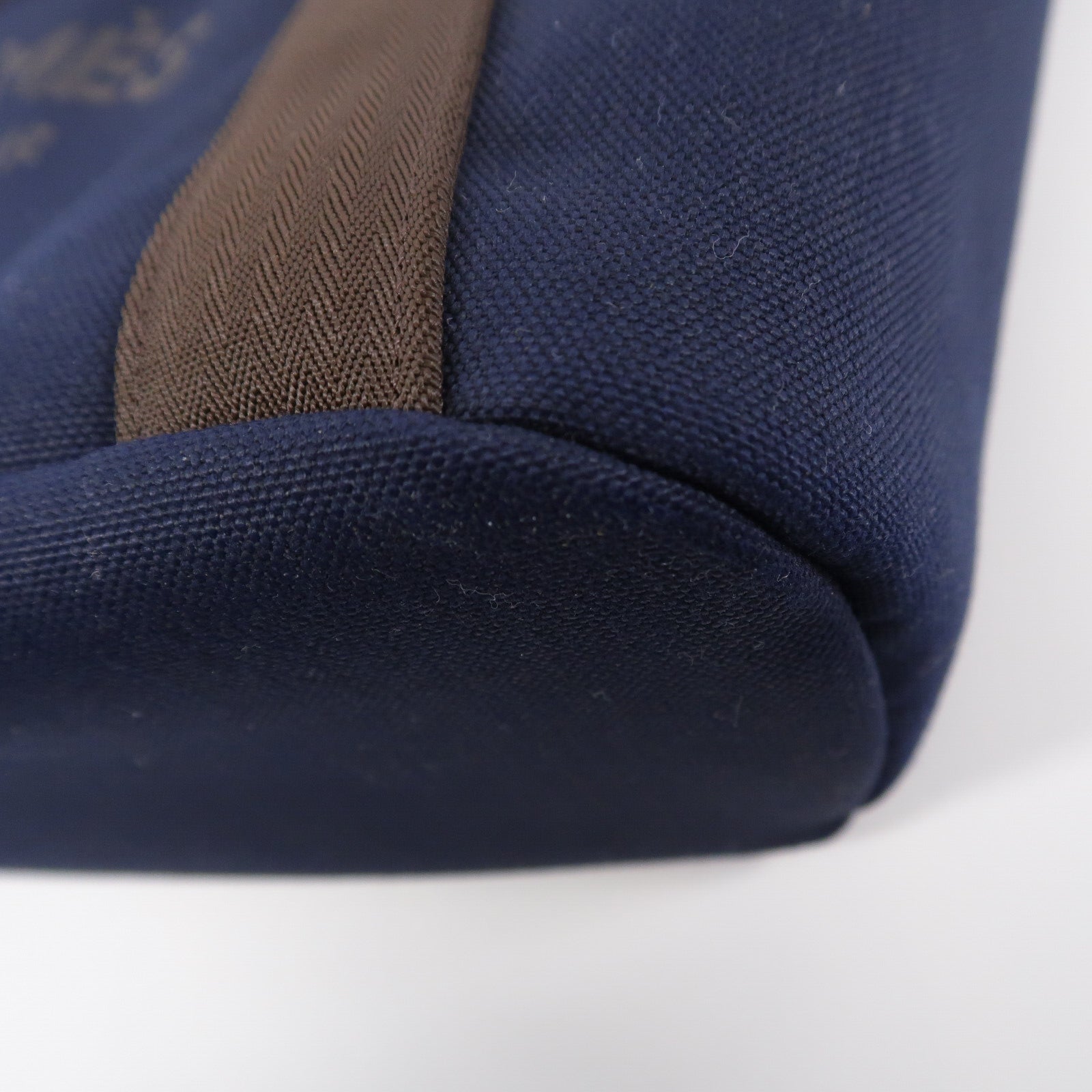 HERMES 帆布The Grooming Bag手挽肩背兩用袋Bleu France/Feu