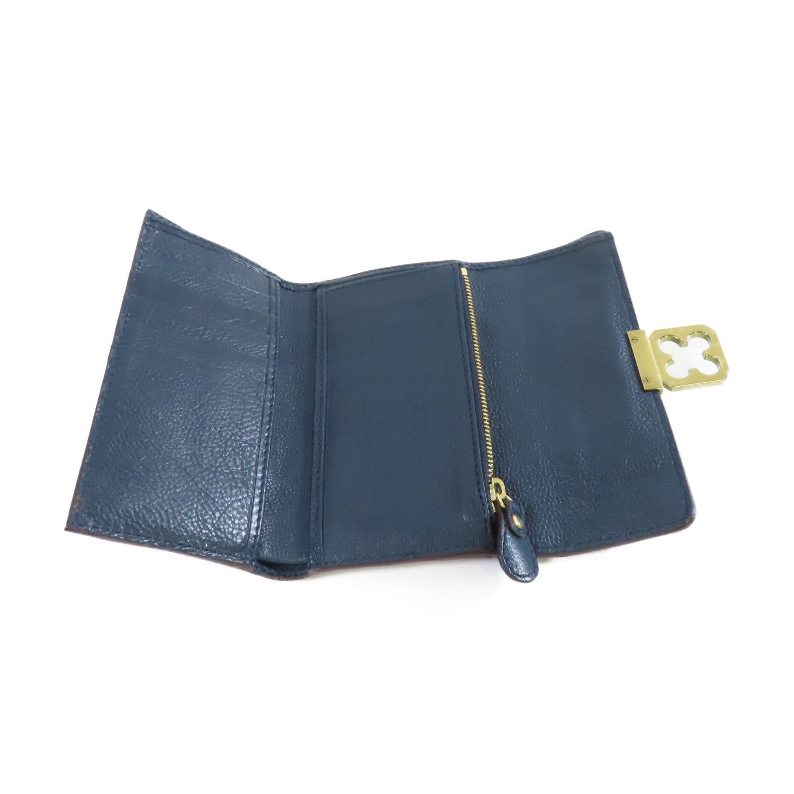 Chloe 【激減優惠】牛皮皮革Medium Wallet金扣中長錢包綠色