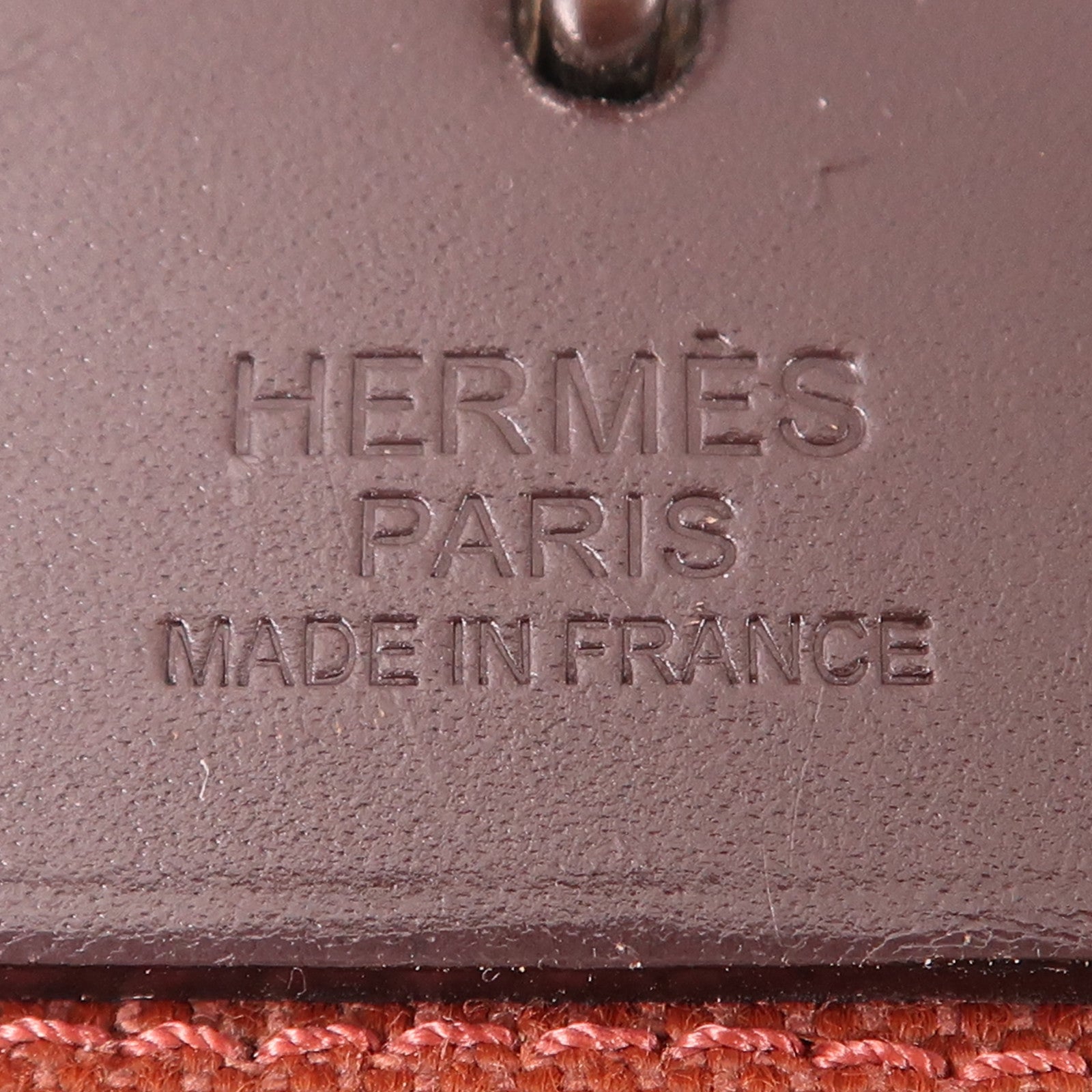 HERMES 帆布Herbag GM銀扣手挽肩背兩用袋Brique棕色