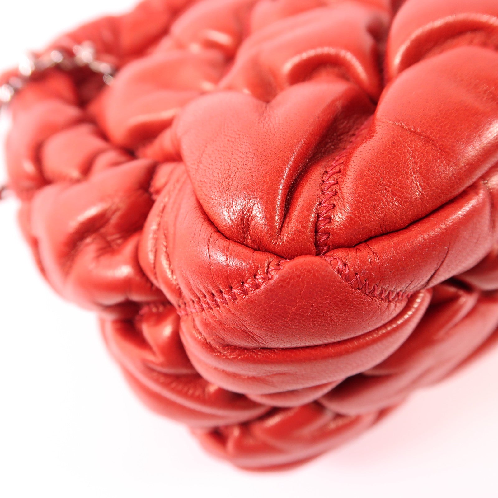 CHANEL 牛皮皮革Shoulder Bag銀扣肩背袋