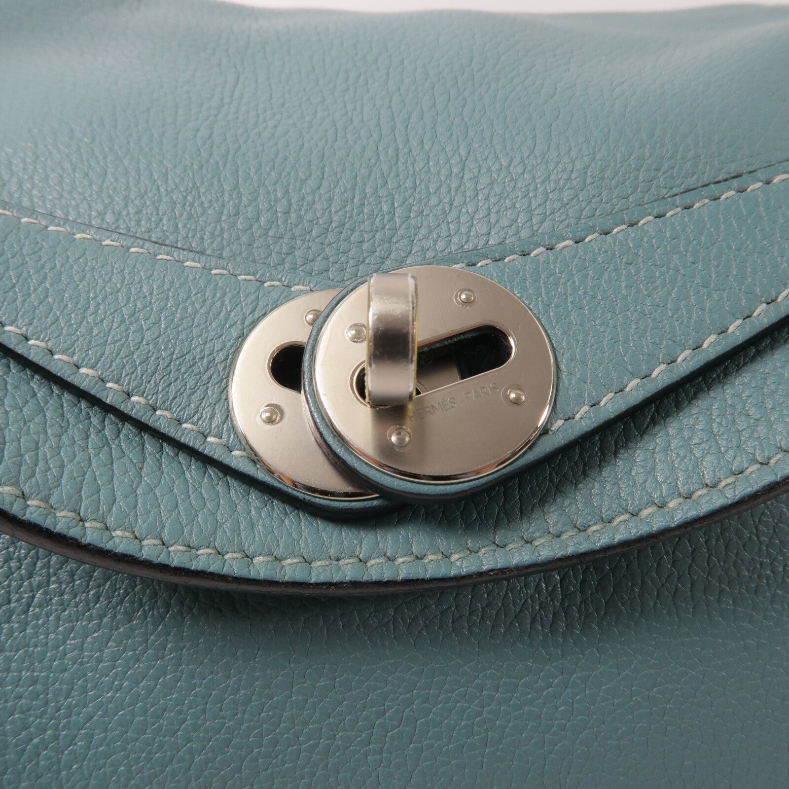 HERMES Evercolor皮革Lindy 26手挽肩背兩用袋Bleu Saint Cyr