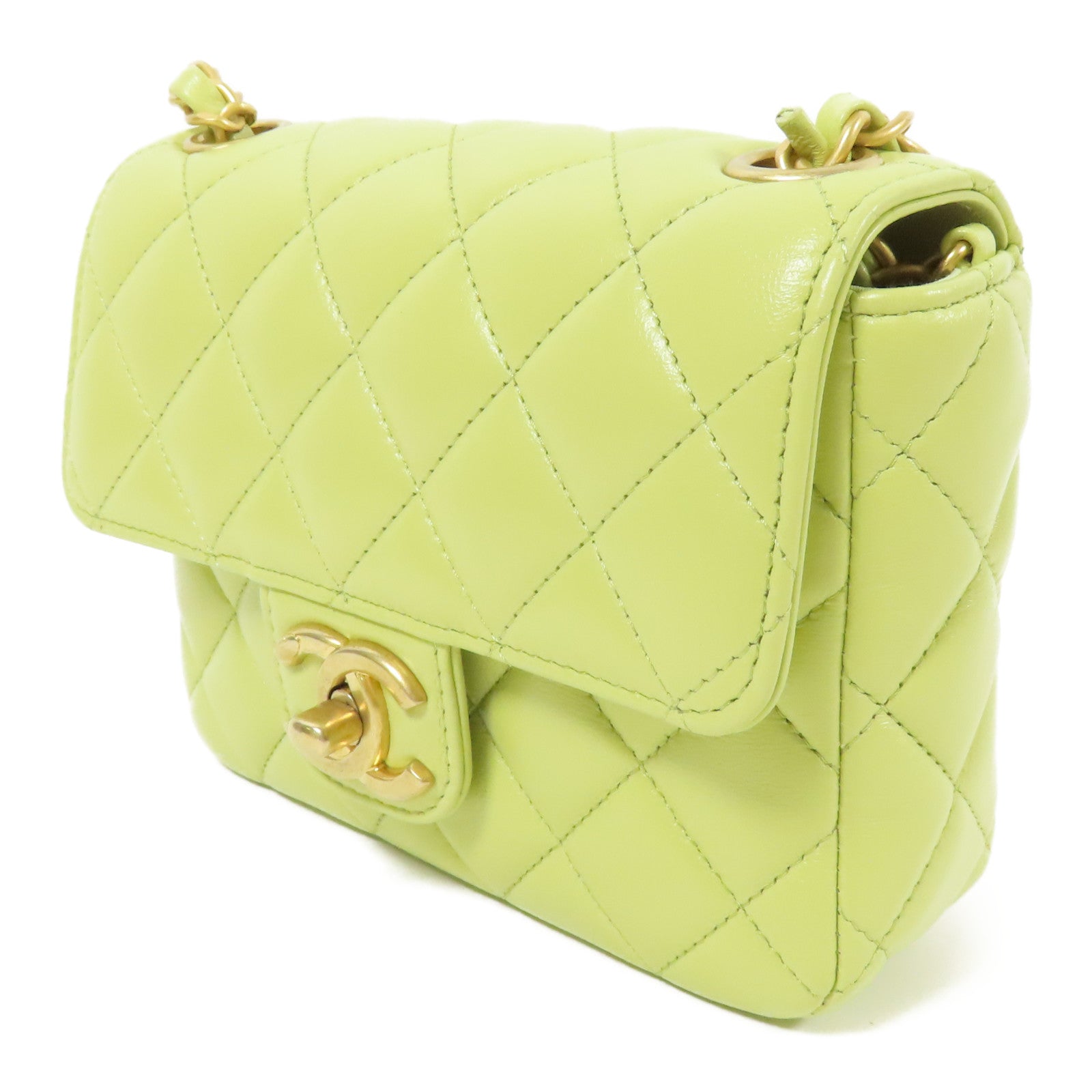 CHANEL 羊皮皮革Charms Chain Mini Flap金扣肩背袋