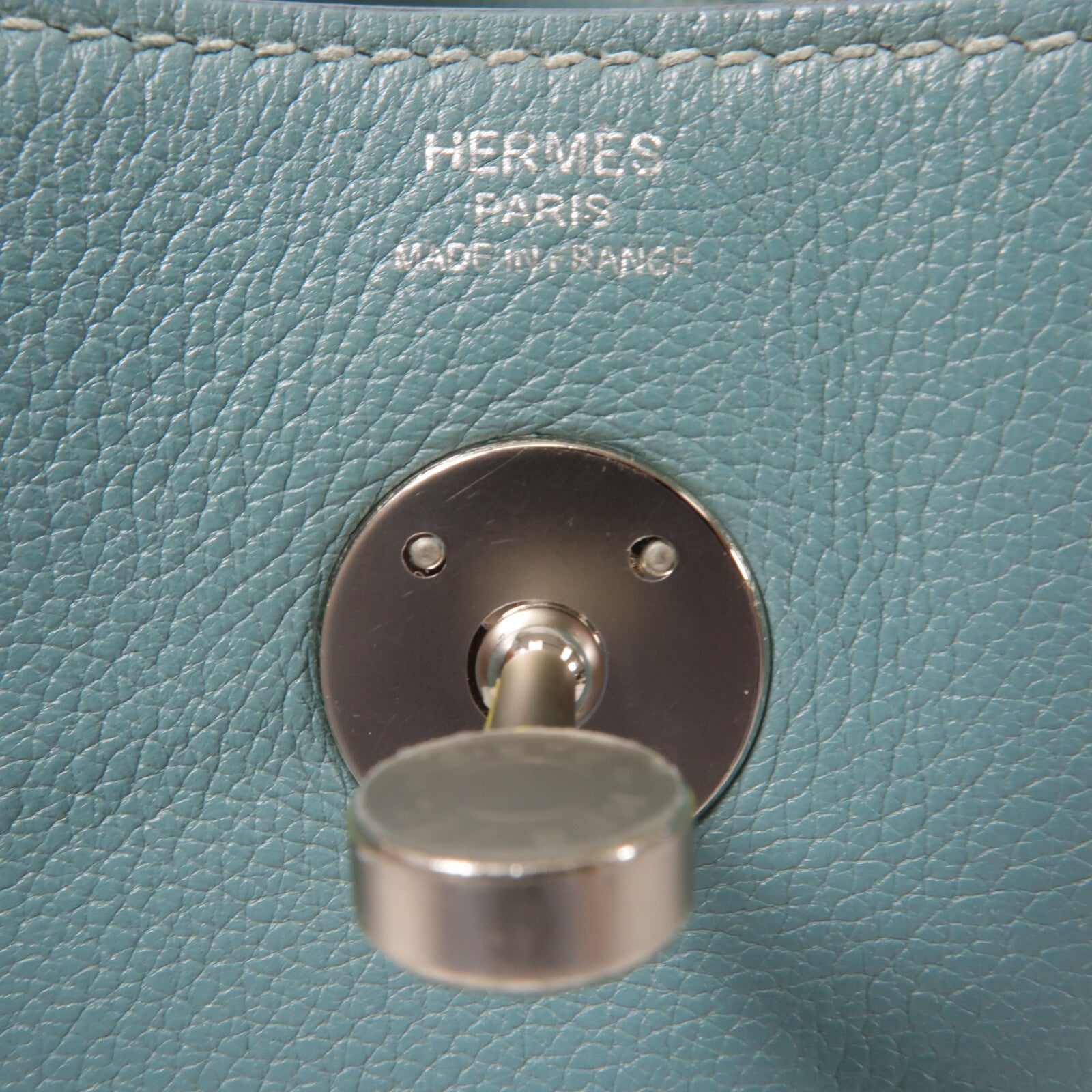HERMES Evercolor皮革Lindy 26手挽肩背兩用袋Bleu Saint Cyr