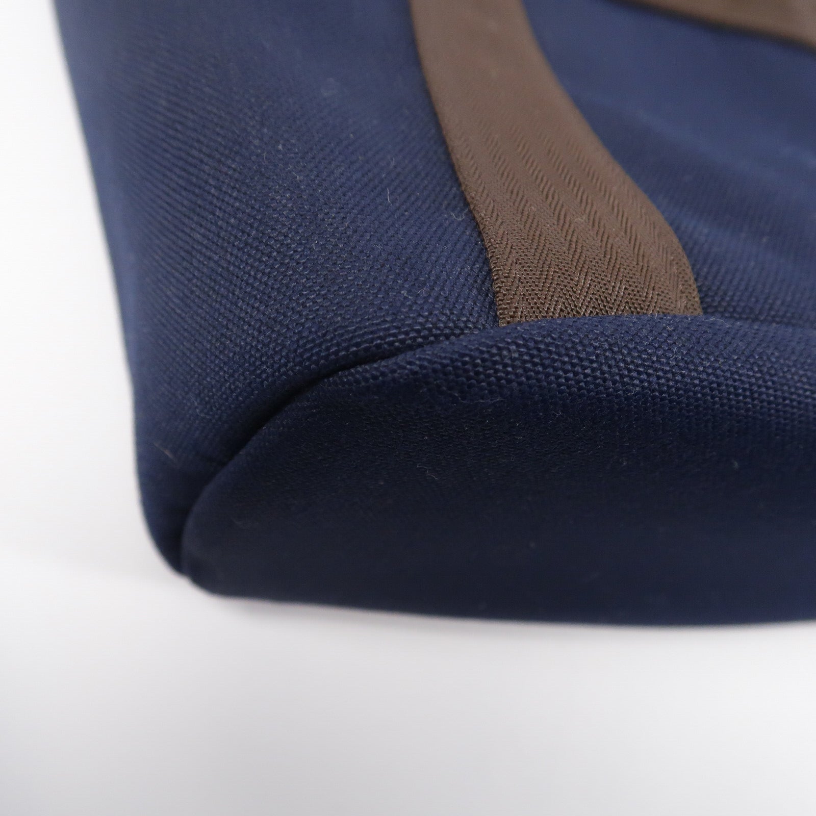 HERMES 帆布The Grooming Bag手挽肩背兩用袋Bleu France/Feu