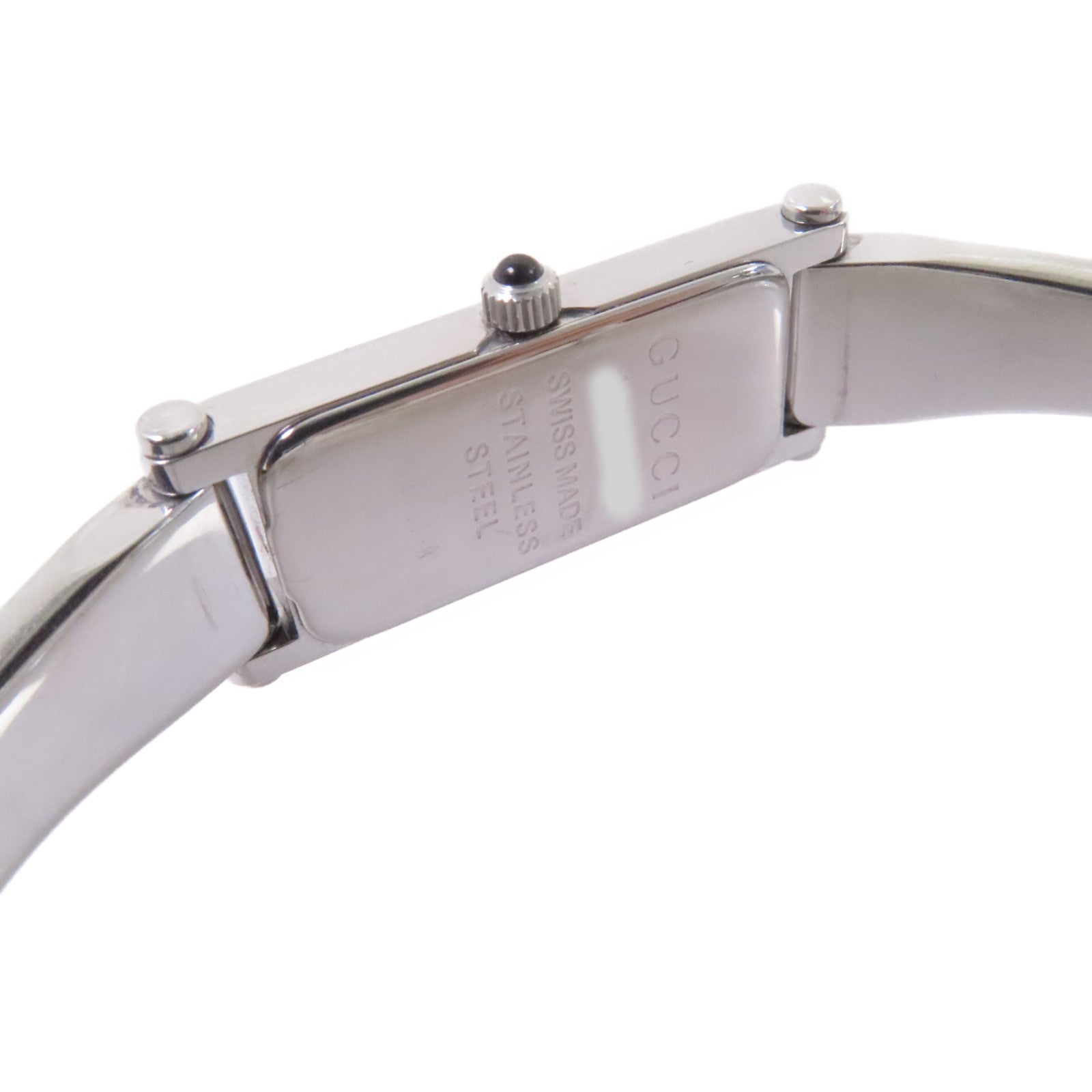 GUCCI Bangle Black Dial Watch不鏽鋼石英機芯手錶黑色