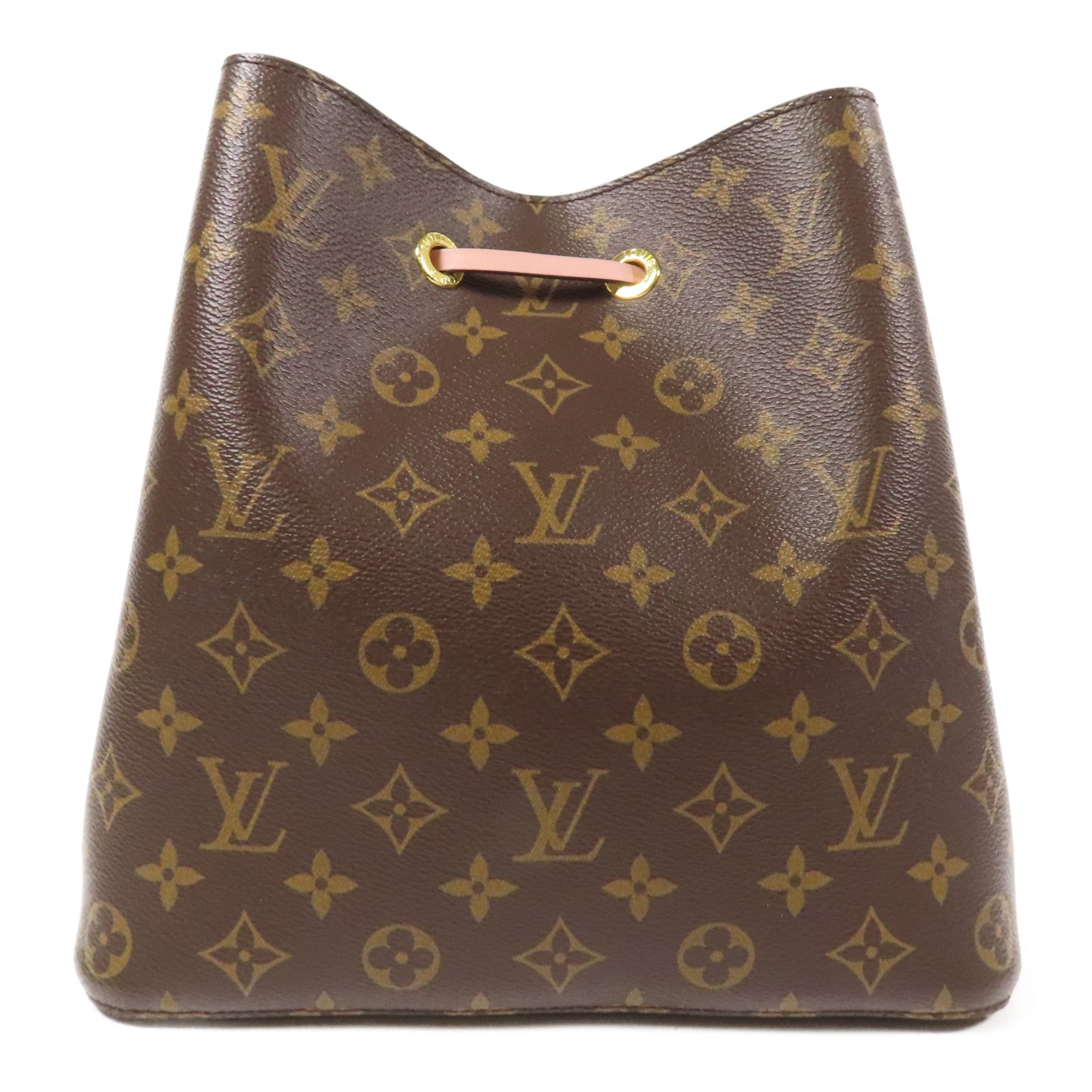 LOUIS VUITTON Monogram Neo Noe金扣手挽肩背兩用袋棕色/粉紅色