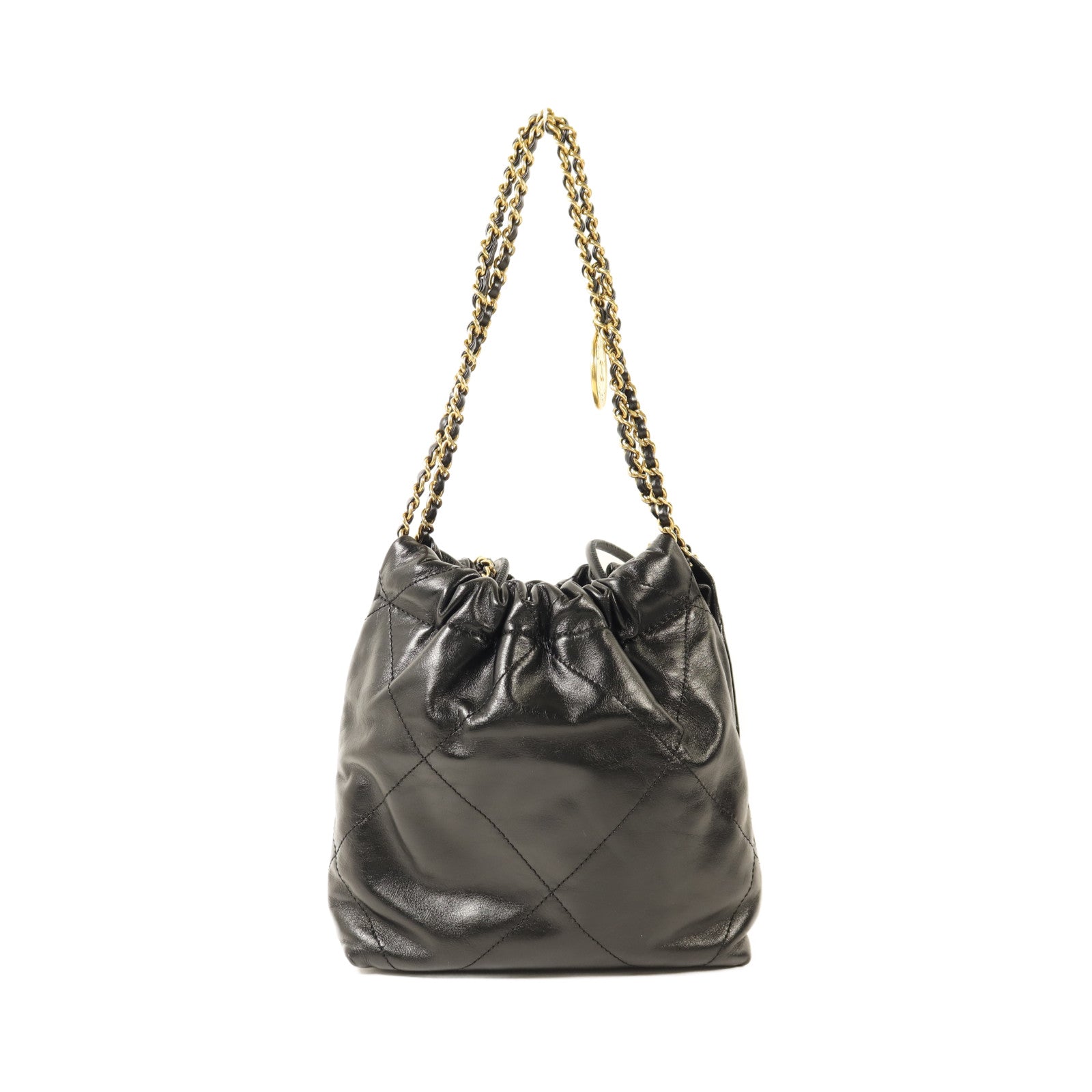 CHANEL 【激減優惠】牛皮皮革Mini C22金扣鏈帶肩背袋