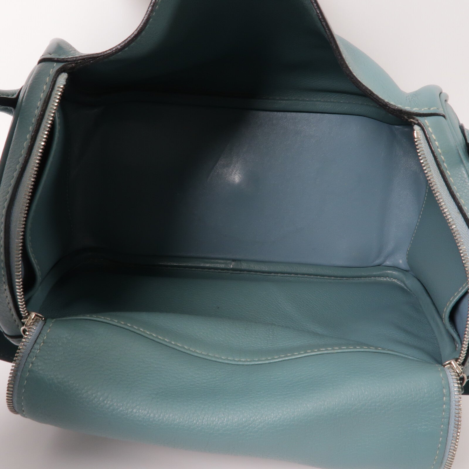 HERMES Evercolor皮革Lindy 26手挽肩背兩用袋Bleu Saint Cyr