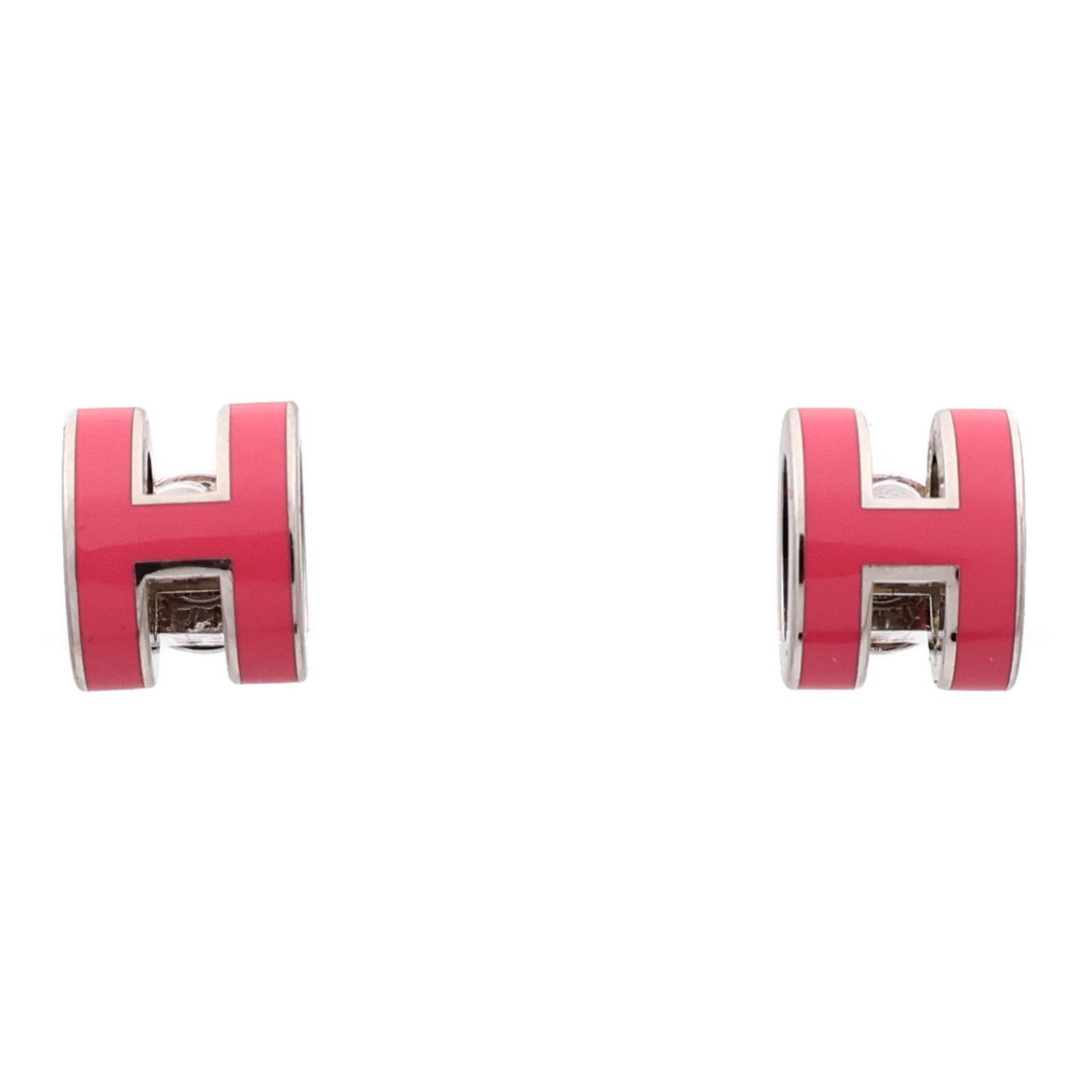 HERMES 金屬Mini Pop H耳環Rose Extreme