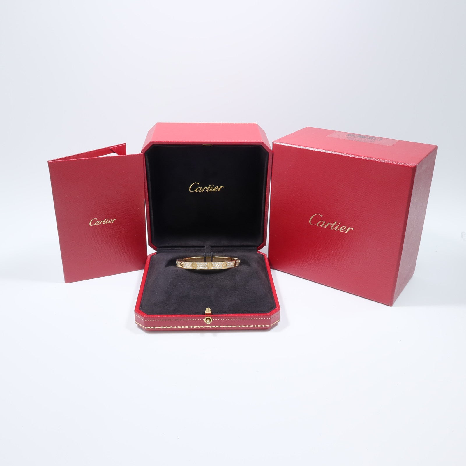 CARTIER 18K黃金Love Bangle Full Diamond鑽石手鐲