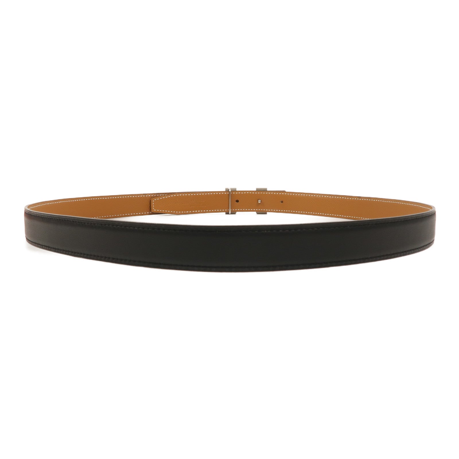 HERMES Epsom皮革H Belt Buckle & Reversible Belt 95cm皮帶Gold/Noir