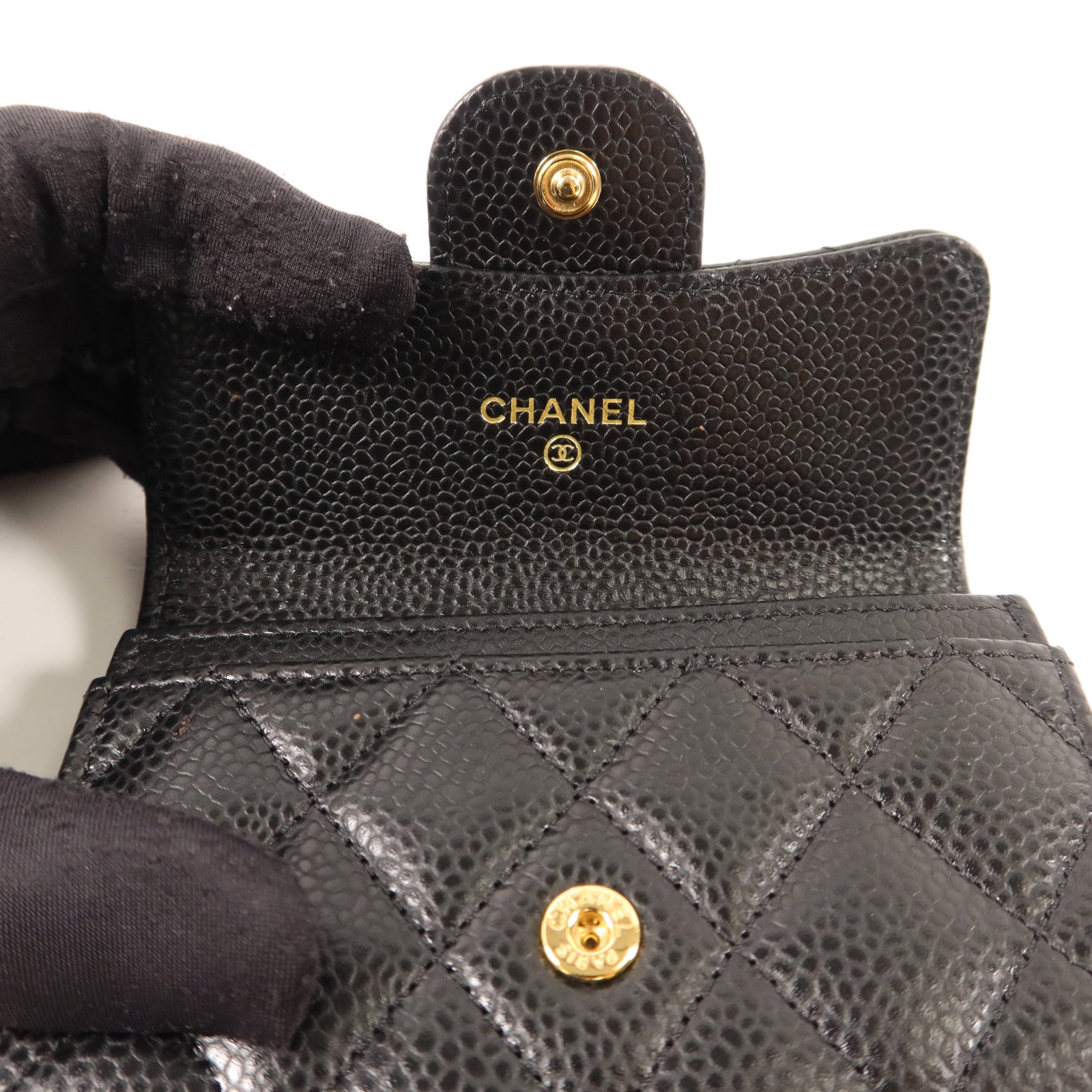 CHANEL 牛皮皮革Card Case金扣卡片套