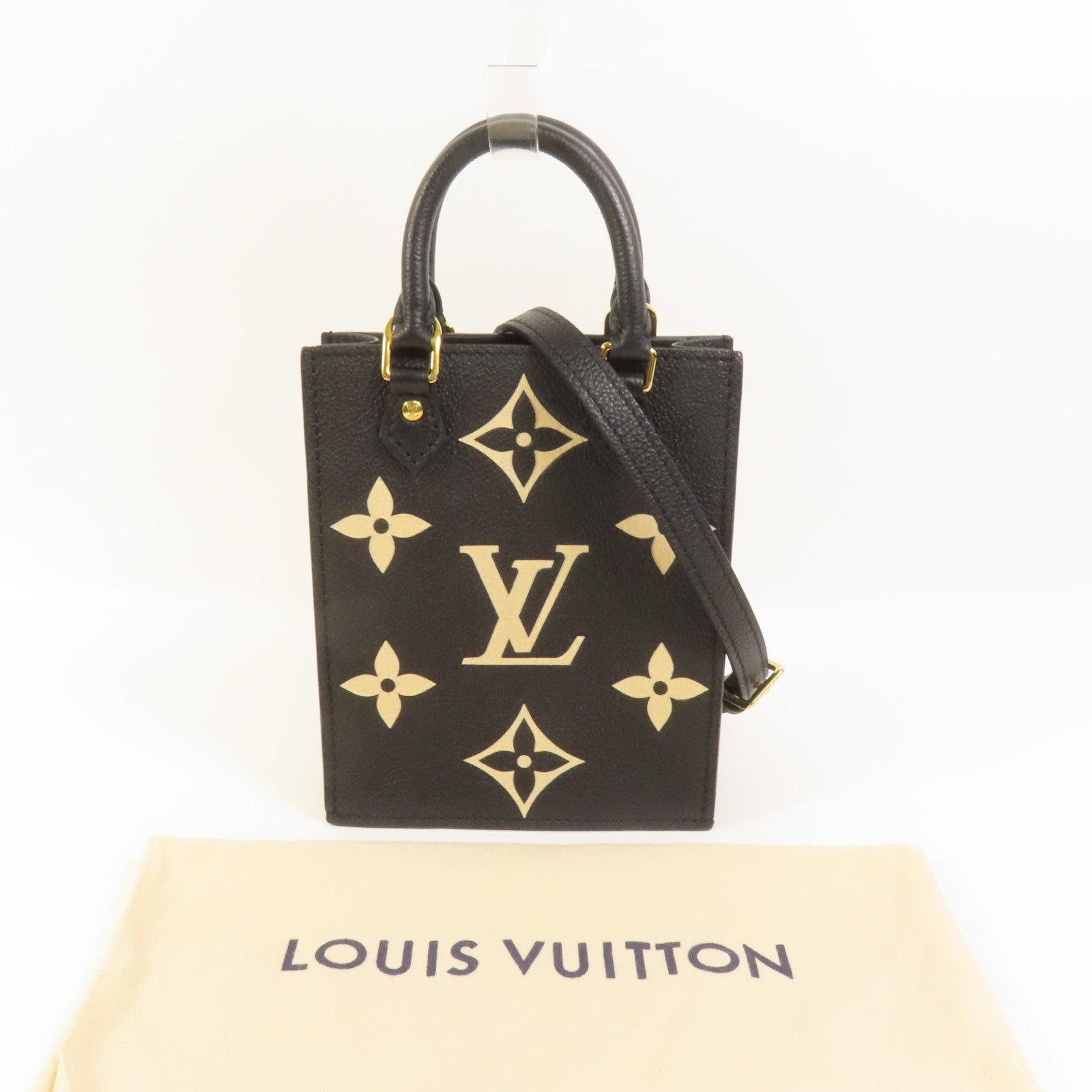 LOUIS VUITTON Monogram Eepreinte Petit Sac Plat金扣手挽肩背兩用袋