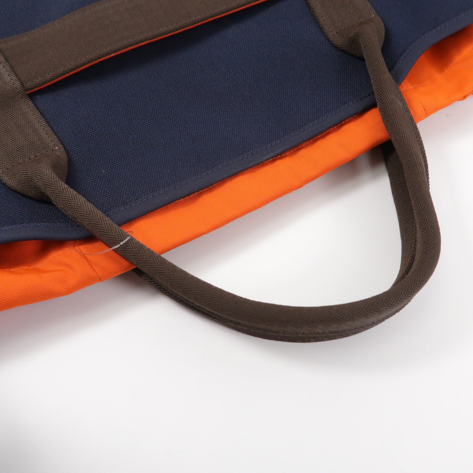 HERMES 帆布The Grooming Bag手挽肩背兩用袋Bleu France/Feu