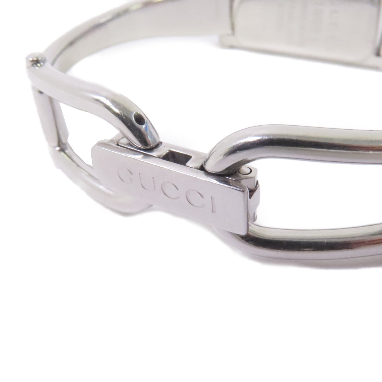 GUCCI Bangle Black Dial Watch不鏽鋼石英機芯手錶黑色