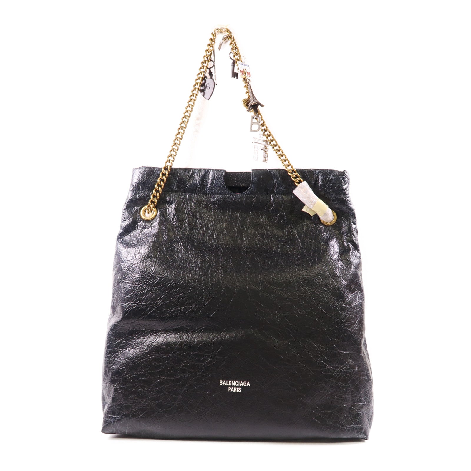 BALENCIAGA 羊皮皮革Crush Medium Tote Bag金扣肩背袋