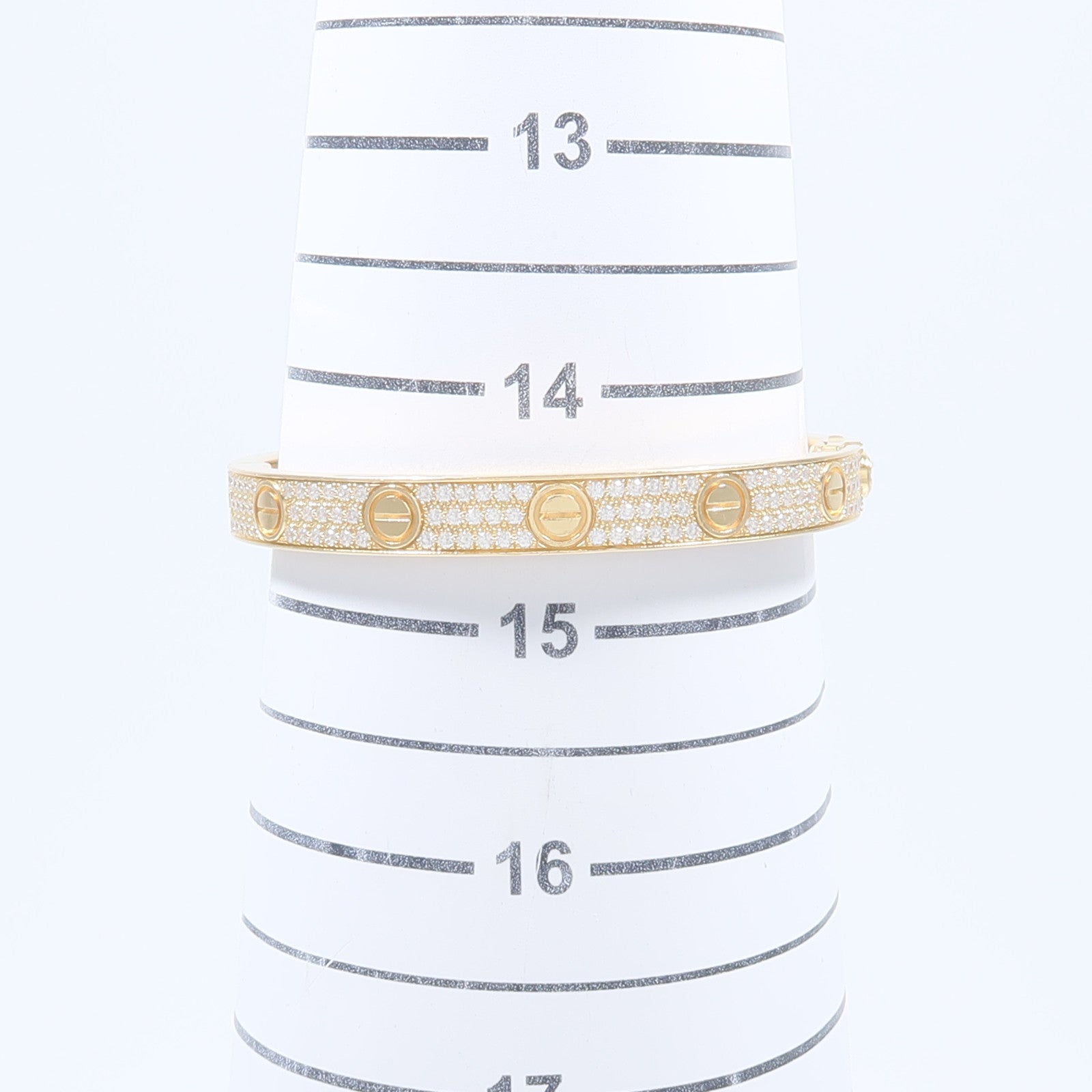 CARTIER 18K黃金Love Bangle Full Diamond鑽石手鐲