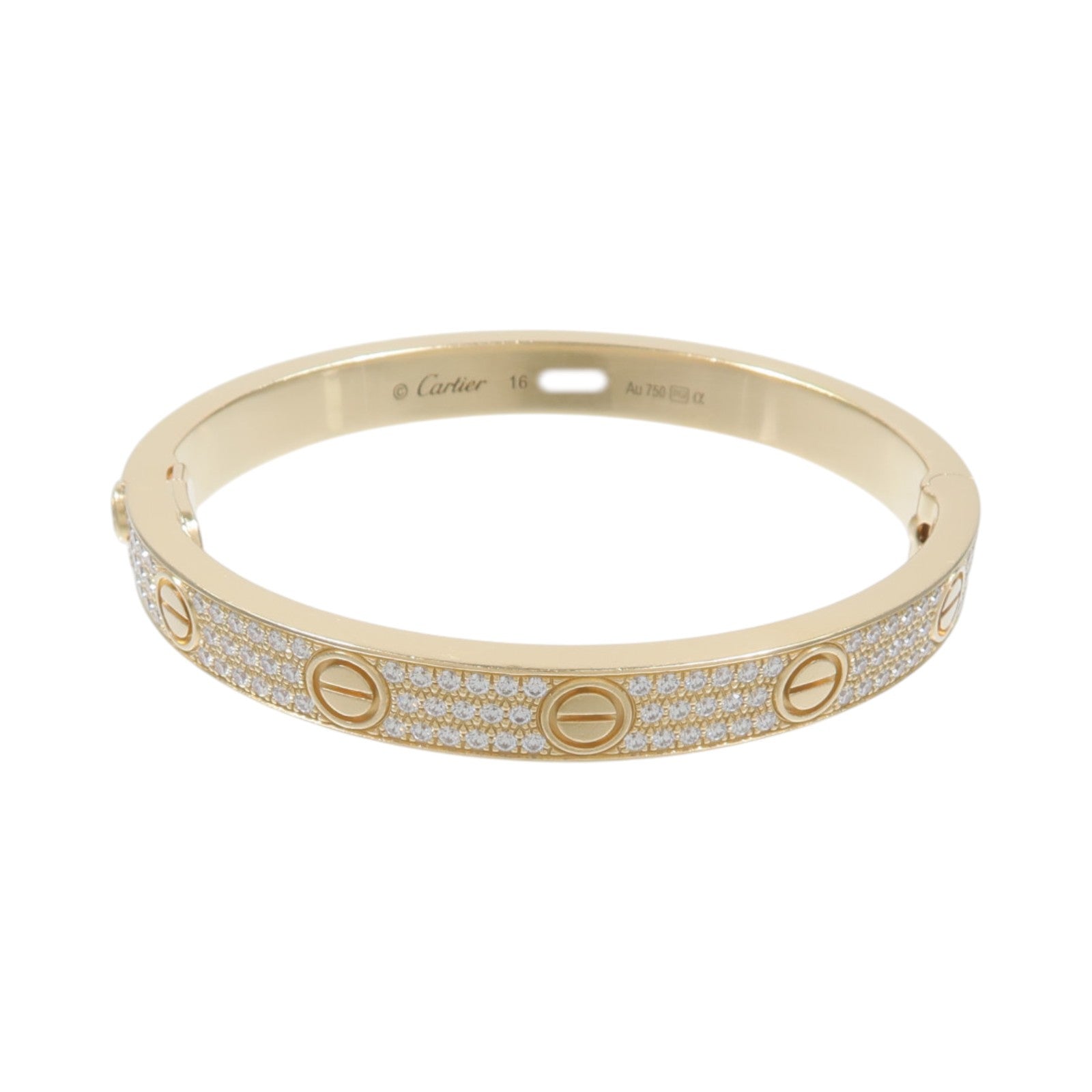 CARTIER 18K黃金Love Bangle Full Diamond鑽石手鐲