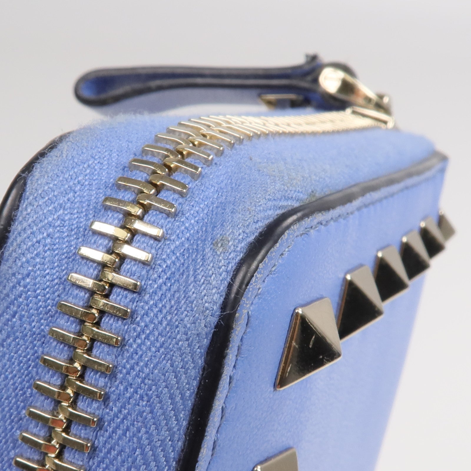 Valentino 【激減優惠】牛皮皮革Rockstud Round Long Wallet金扣拉鏈長錢包