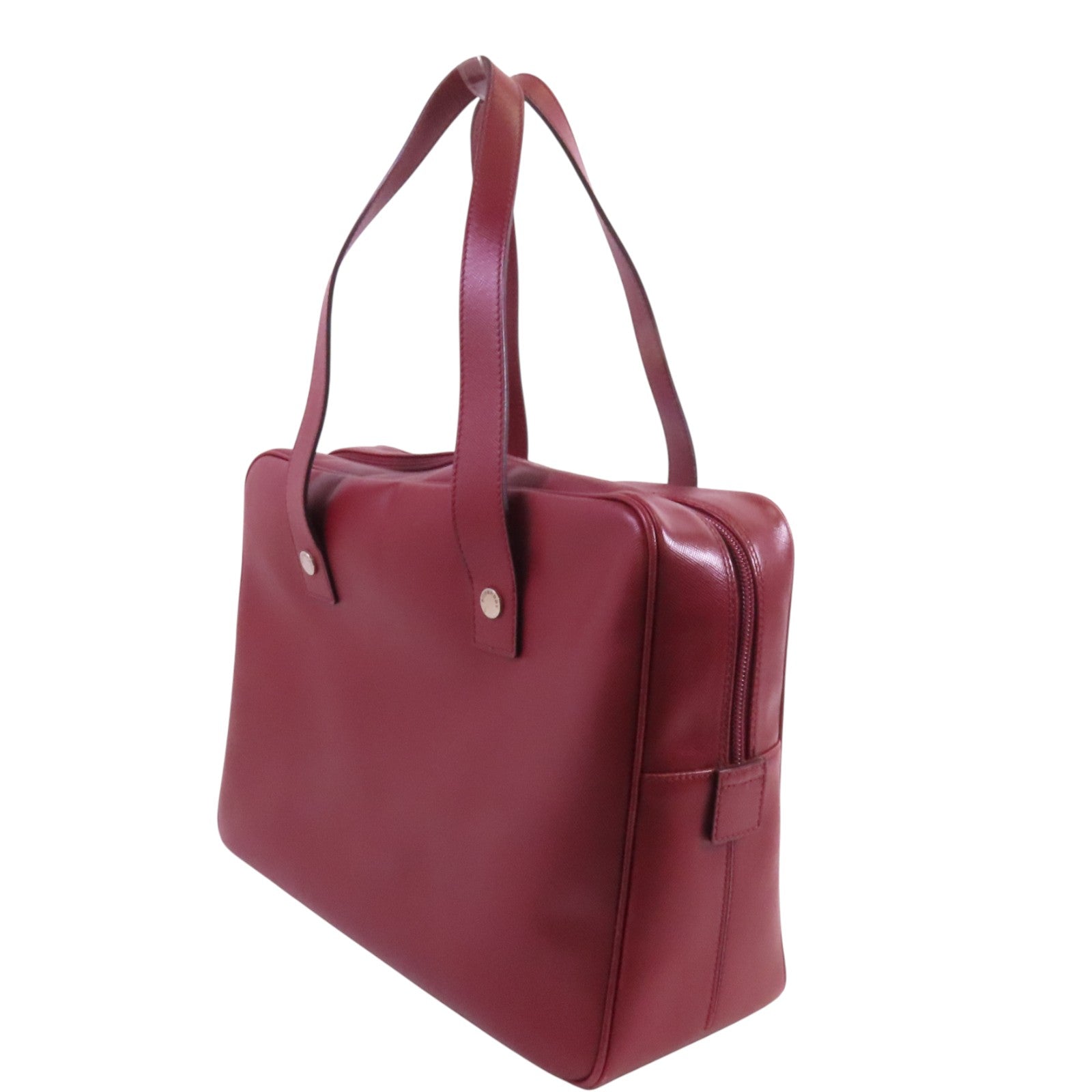 BURBERRY 牛皮皮革Boston Bag銀扣手挽袋