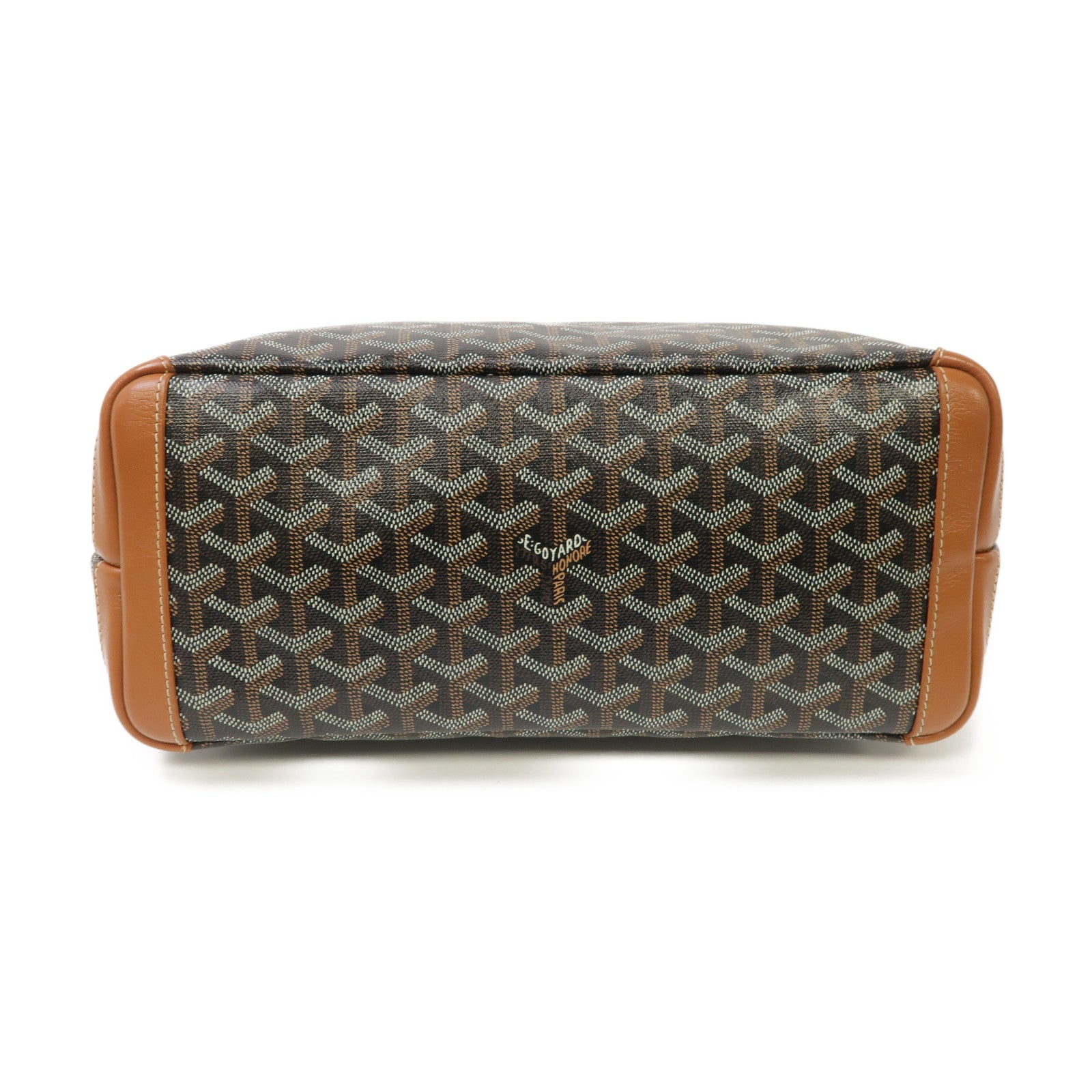 GOYARD 塗層帆布/皮革Artois銀扣手挽袋啡色