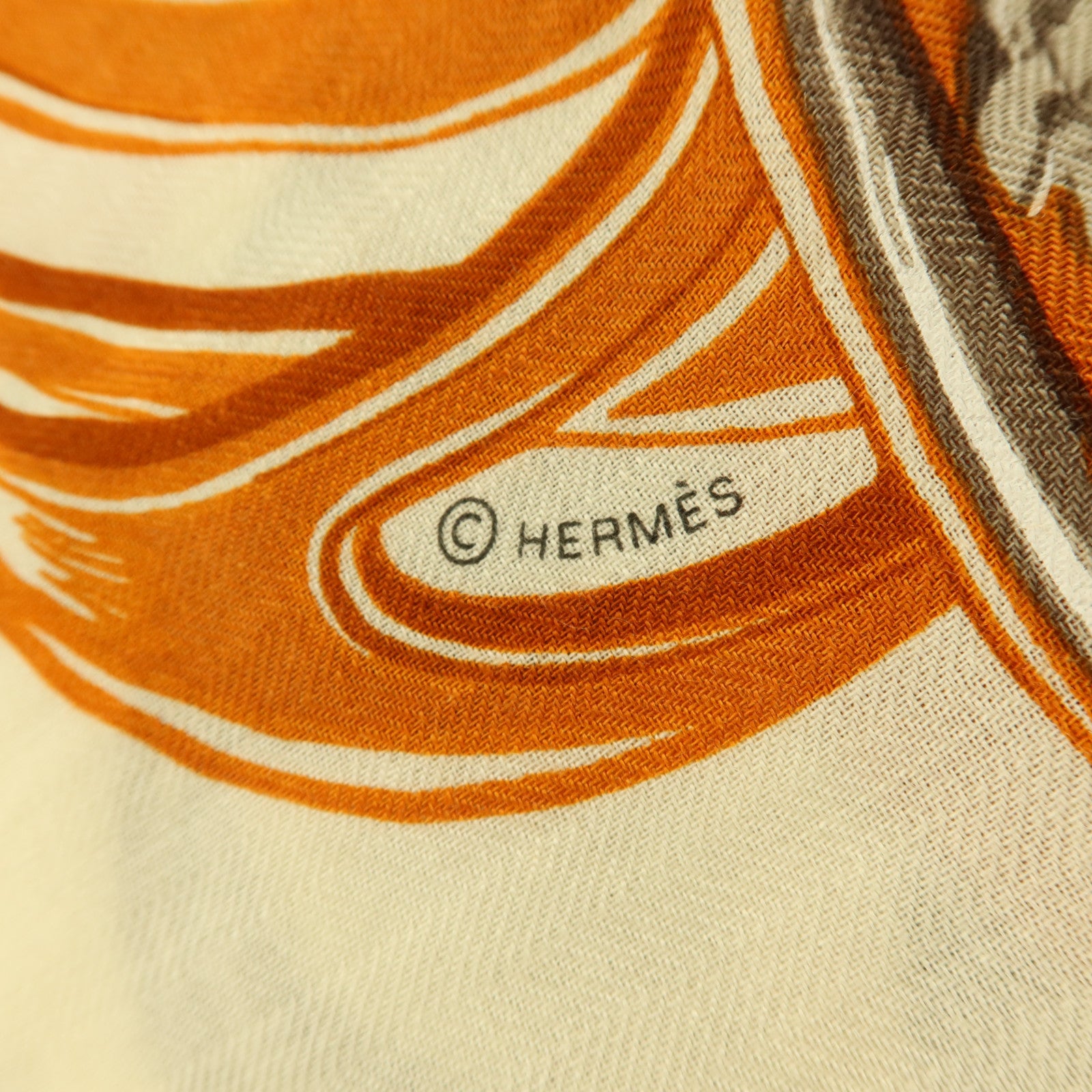 HERMES 羊絨/絲質Scarf 140x140cm絲巾