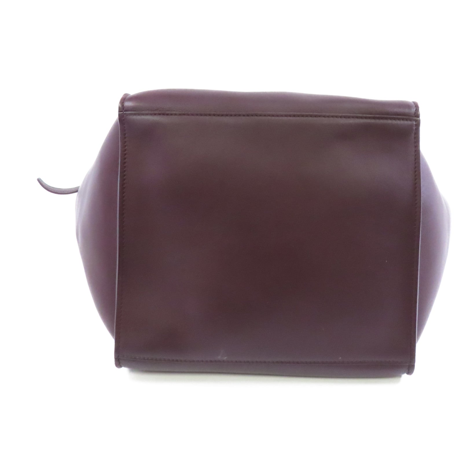 CELINE 牛皮皮革2way Shoulder Bag銀扣手挽肩背兩用袋酒紅色