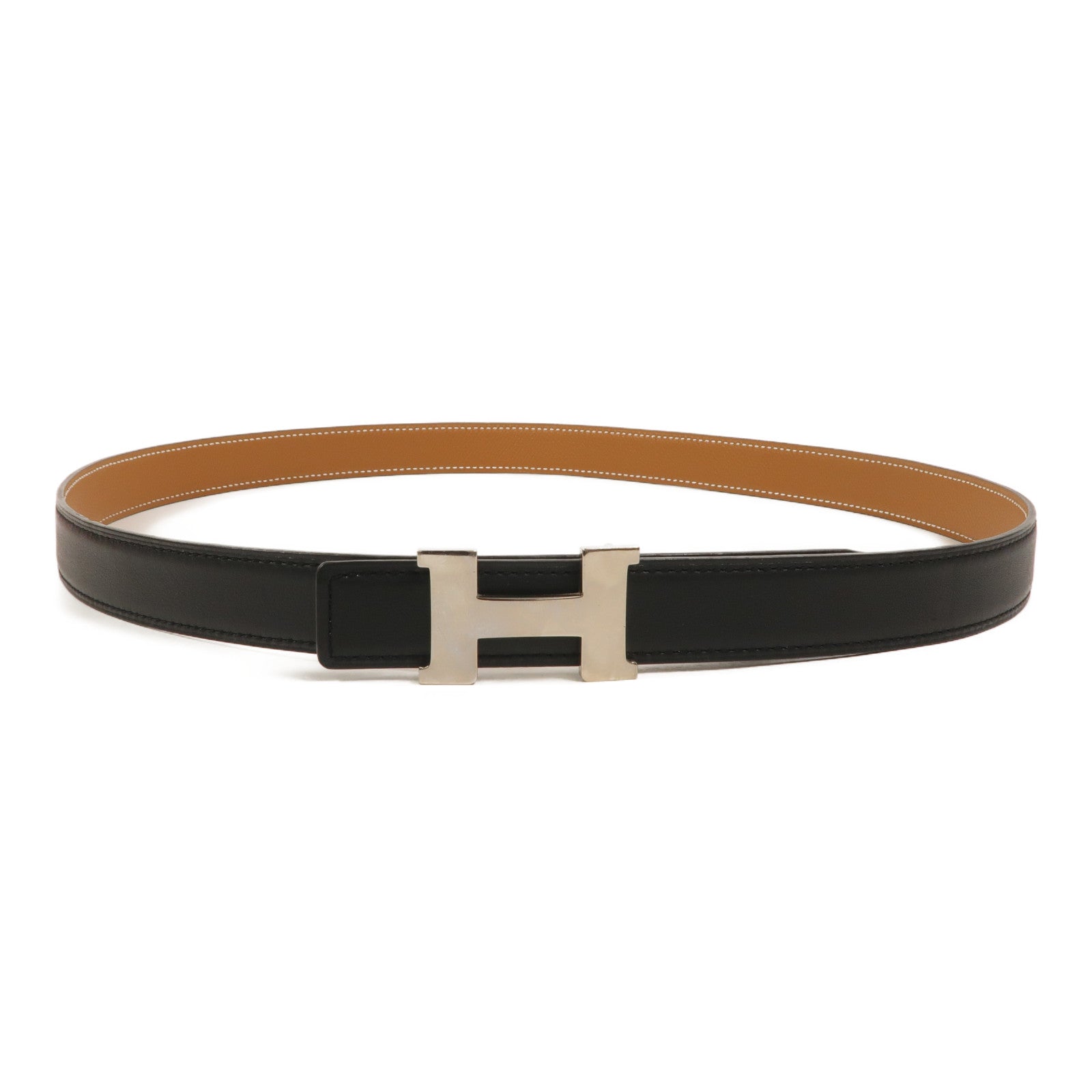 HERMES Epsom皮革H Belt Buckle & Reversible Belt 95cm皮帶Gold/Noir