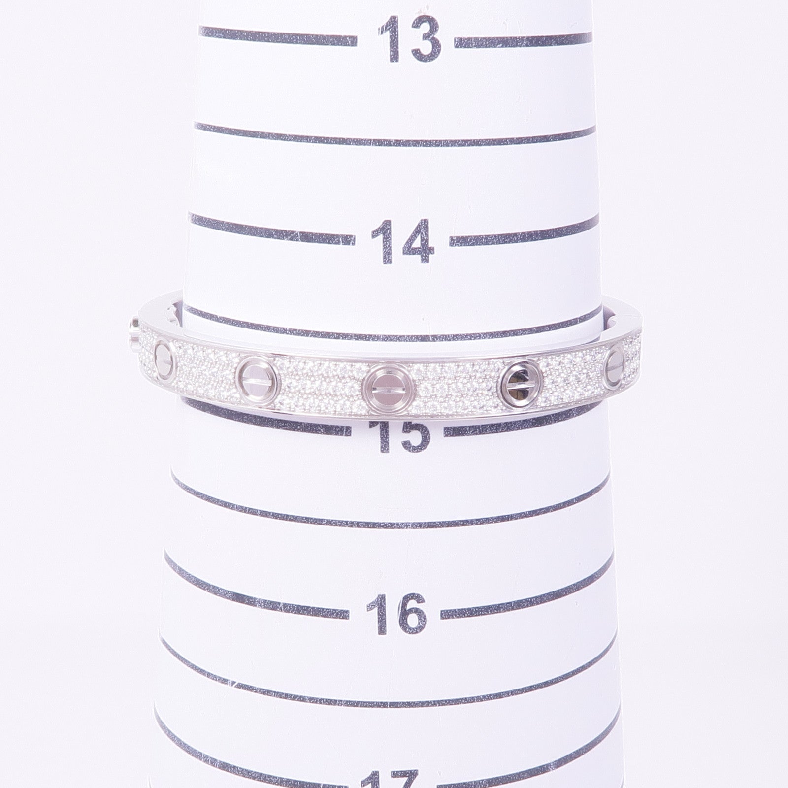 CARTIER 【激減優惠】18K白金Love Bracelet鑽石手鐲Cartier#16