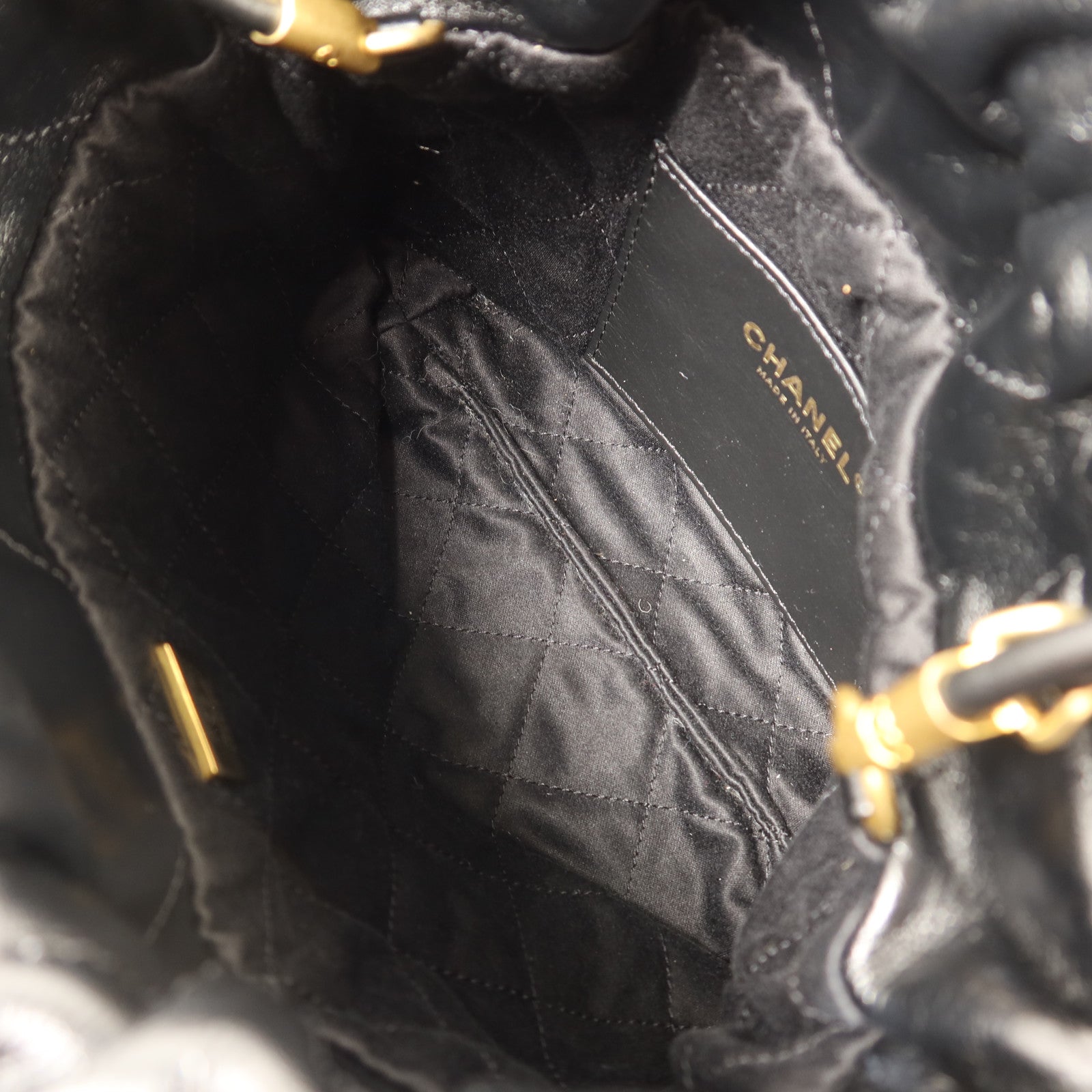 CHANEL 【激減優惠】牛皮皮革Mini C22金扣鏈帶肩背袋