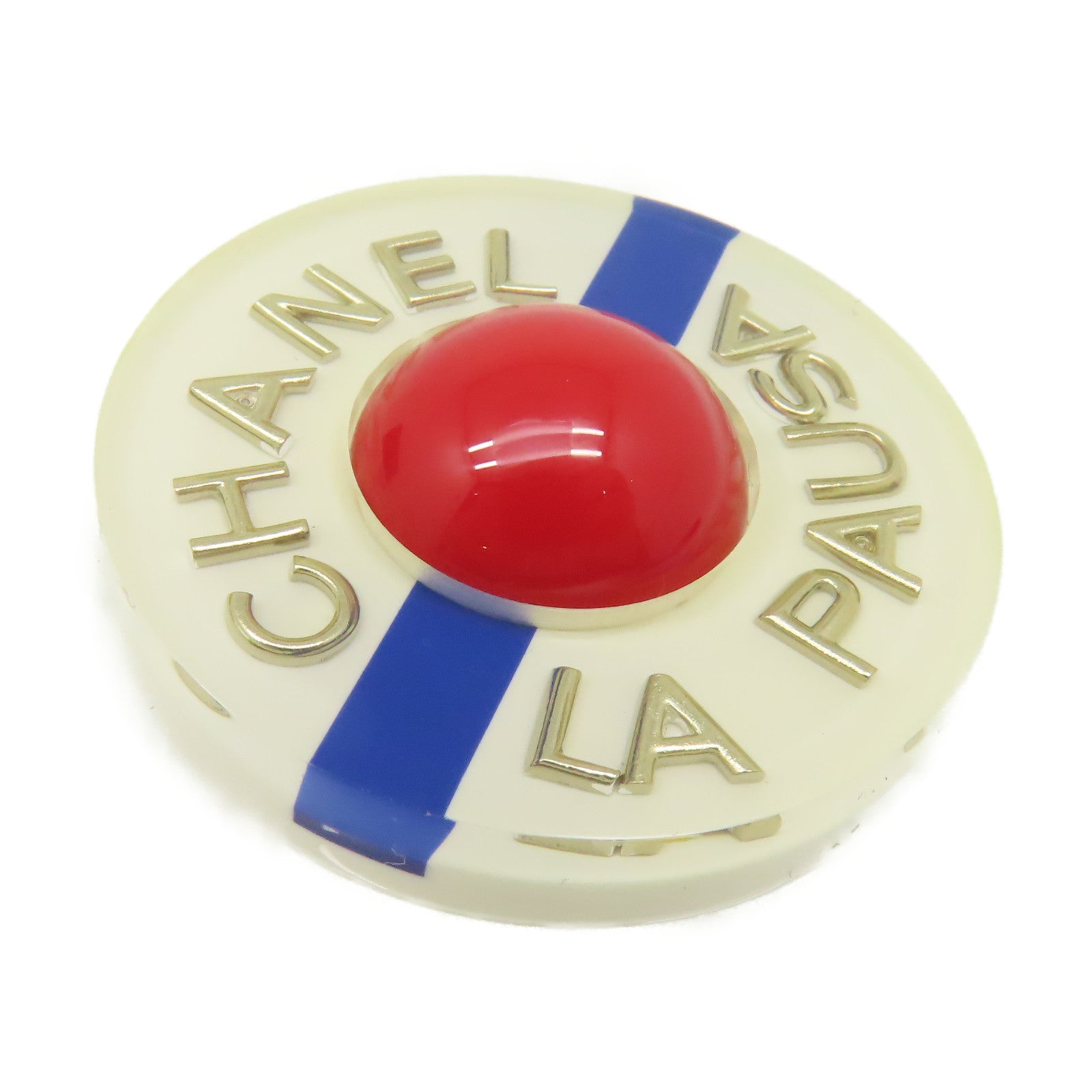 CHANEL 【激減優惠】PVC La Pausa Logos Brooch胸針白色/藍色/紅色/金色