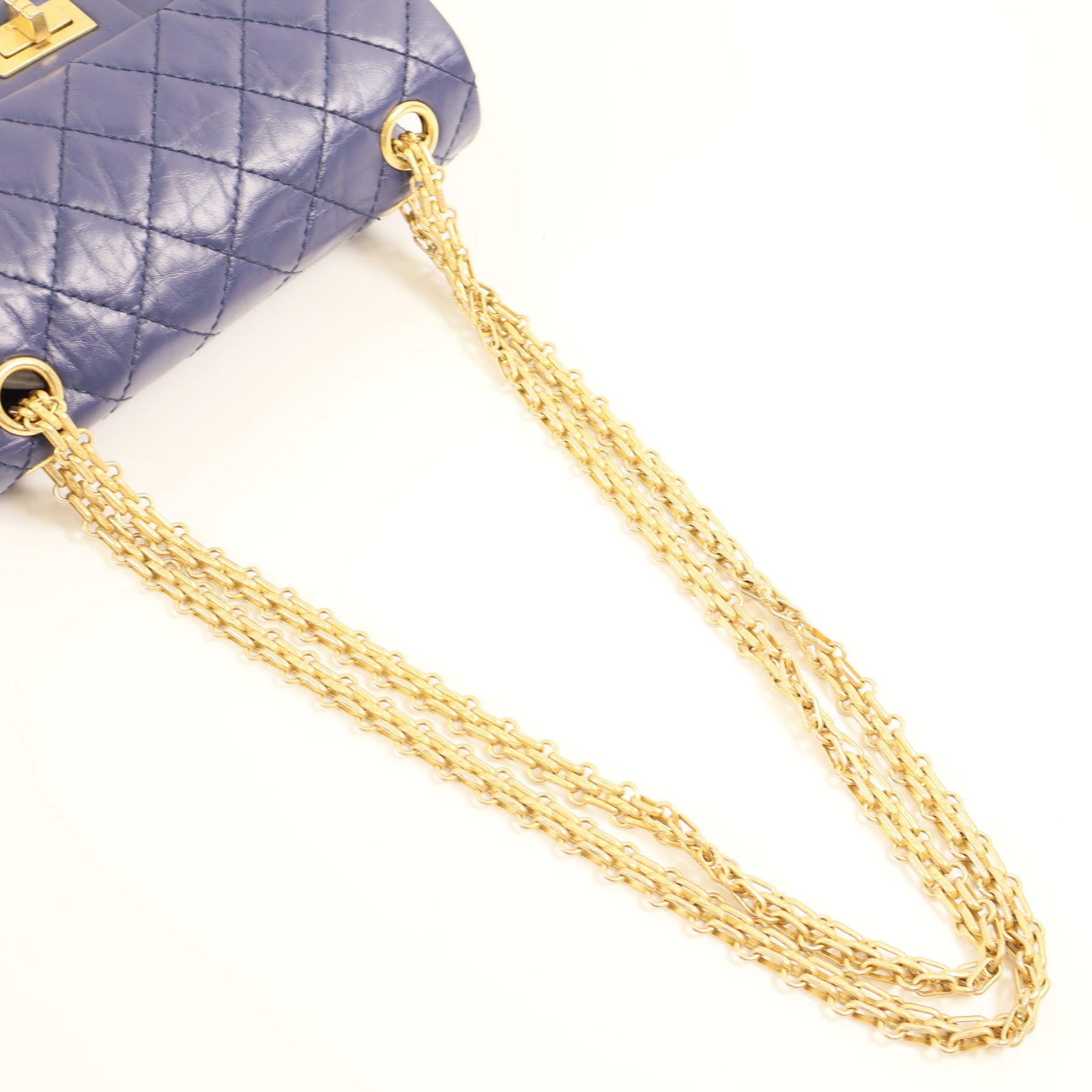 CHANEL 牛皮皮革2.55 Mini金扣鏈帶肩背袋