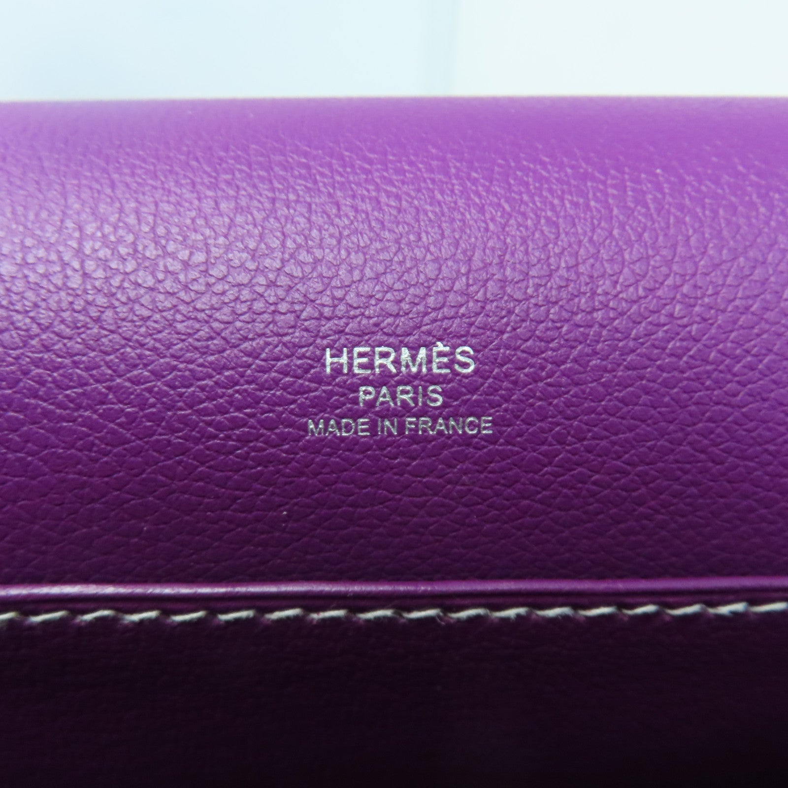 HERMES **【清倉大減價】Evercolor皮革Roulis 23銀扣肩背袋海葵紫色