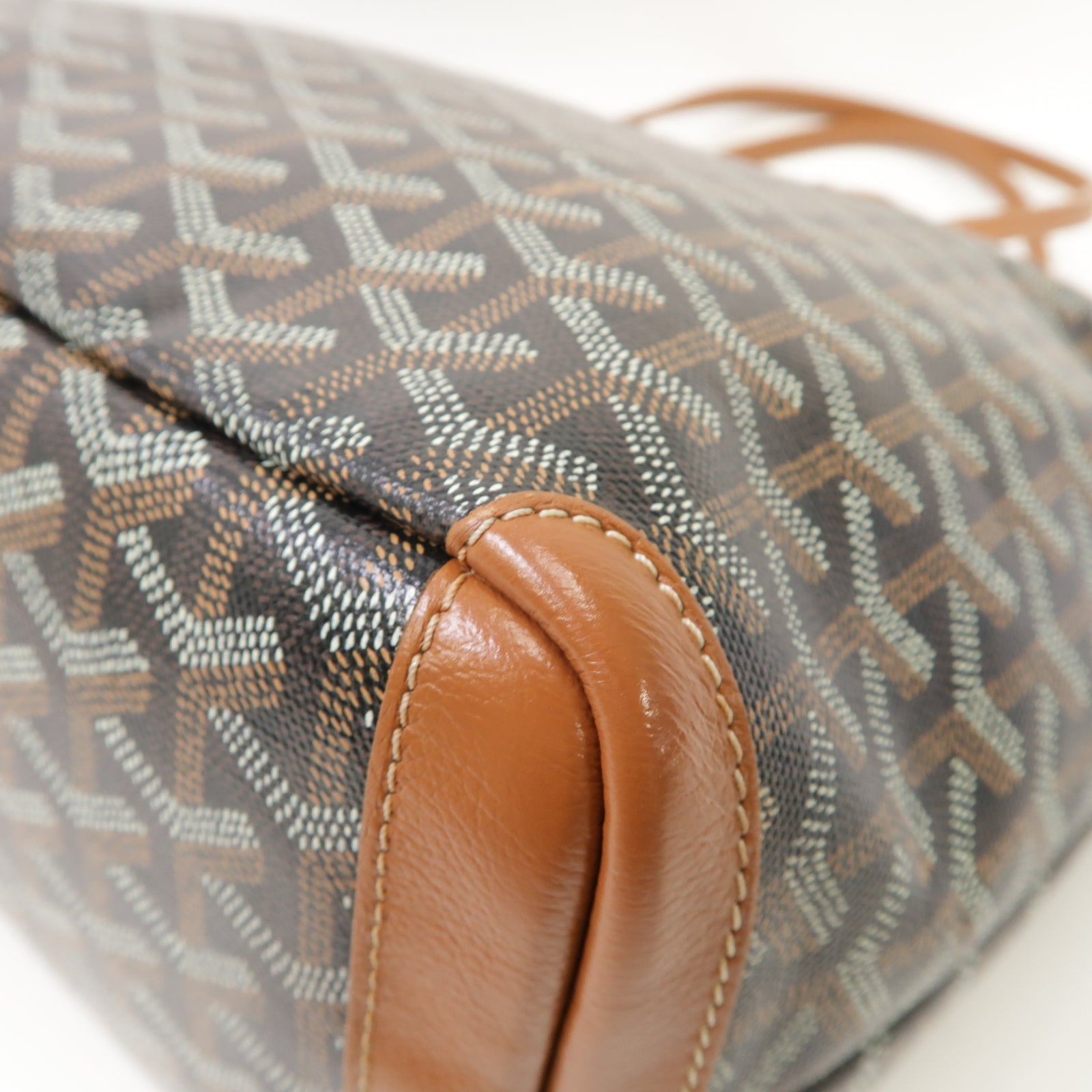 GOYARD 塗層帆布/皮革Artois銀扣手挽袋啡色