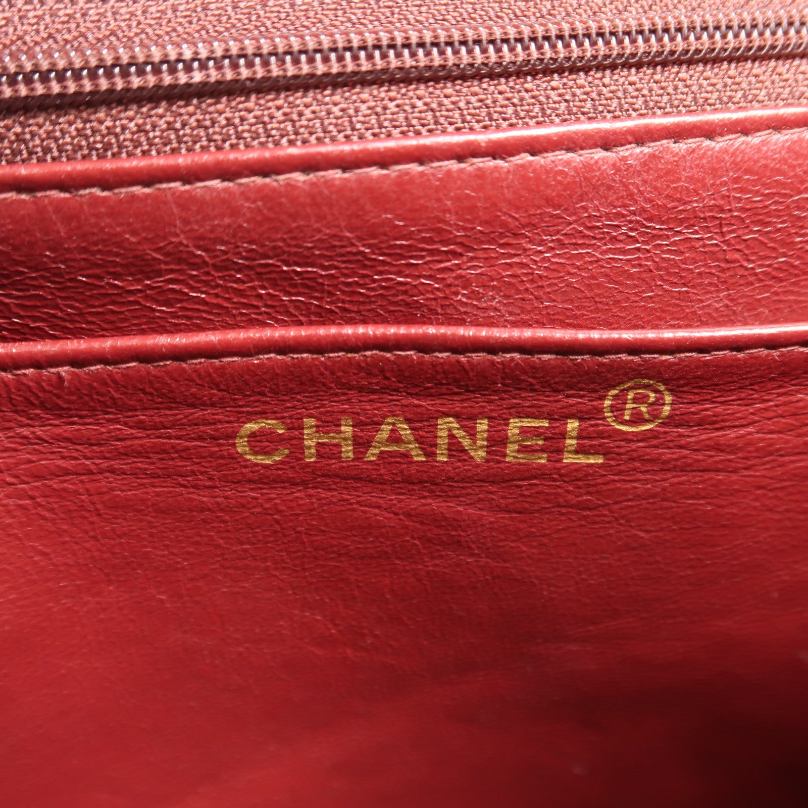 CHANEL 羊皮皮革Vintage Chain Shoulder金扣鏈帶肩背袋