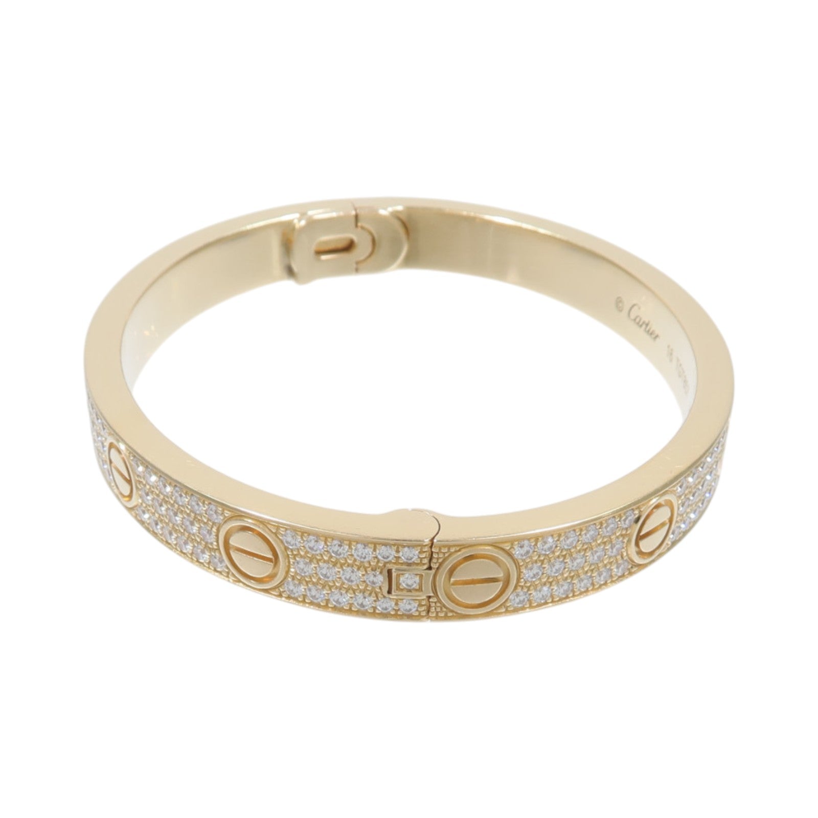 CARTIER 18K黃金Love Bangle Full Diamond鑽石手鐲