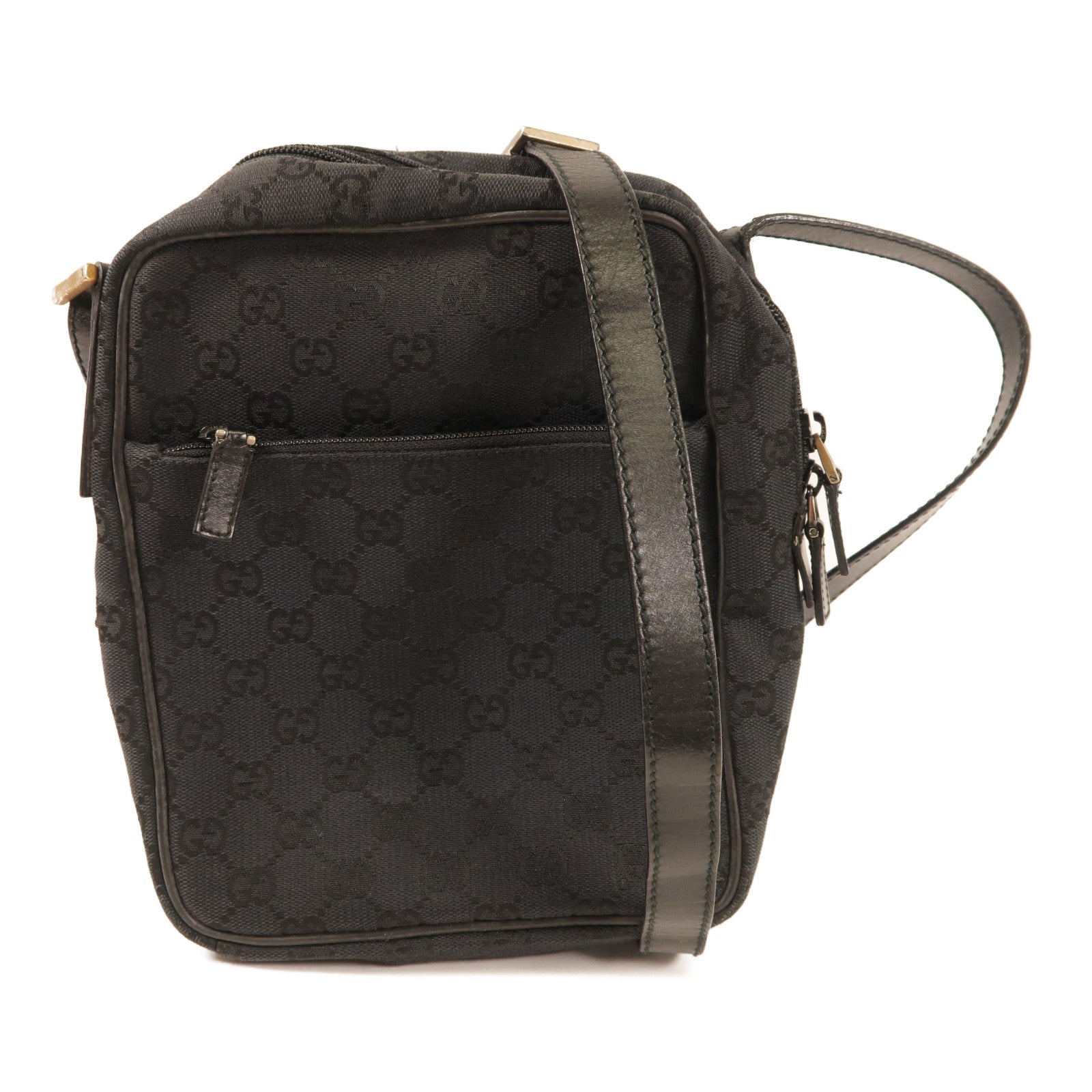 GUCCI 帆布Shoulder Bag銀扣肩背袋