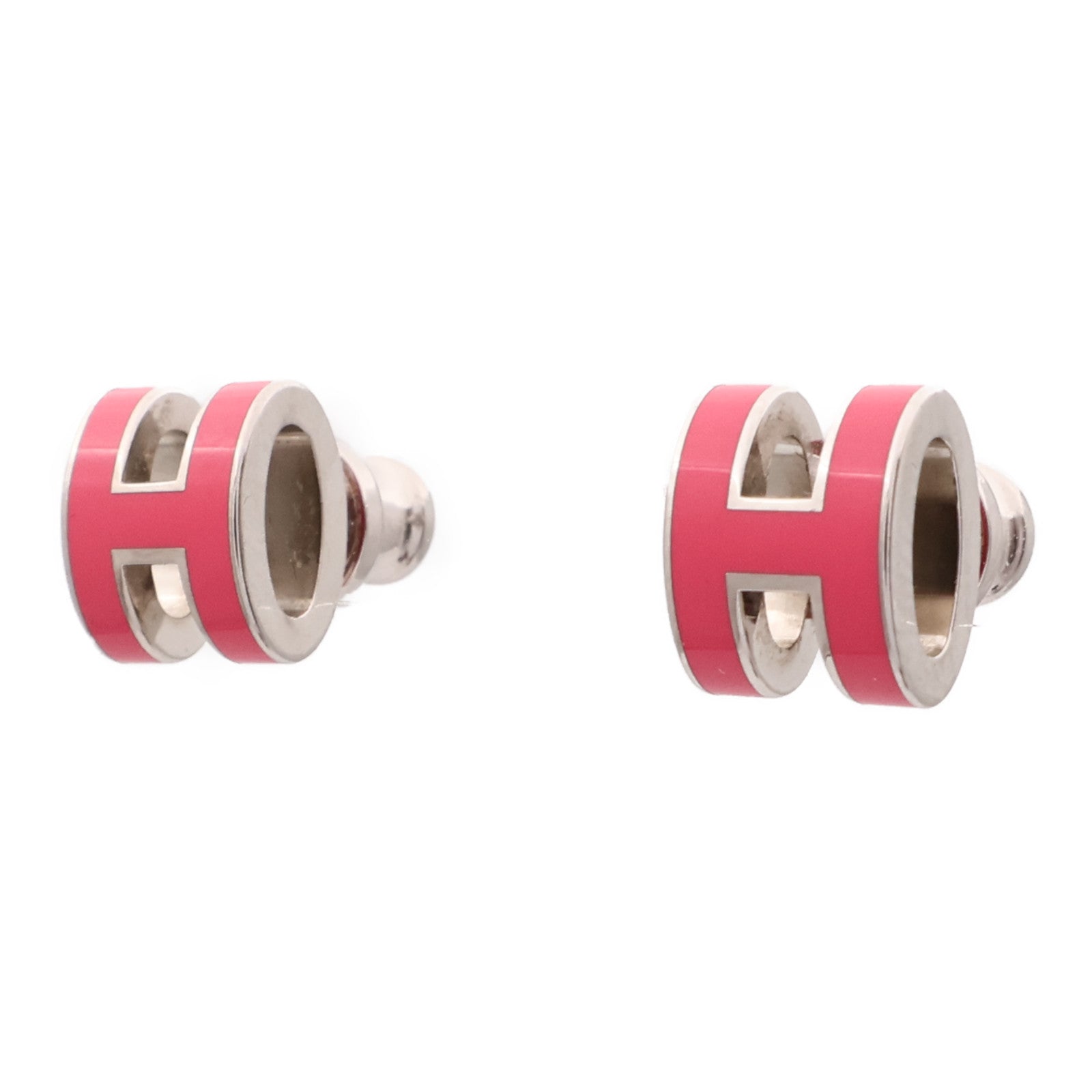 HERMES 金屬Mini Pop H耳環Rose Extreme