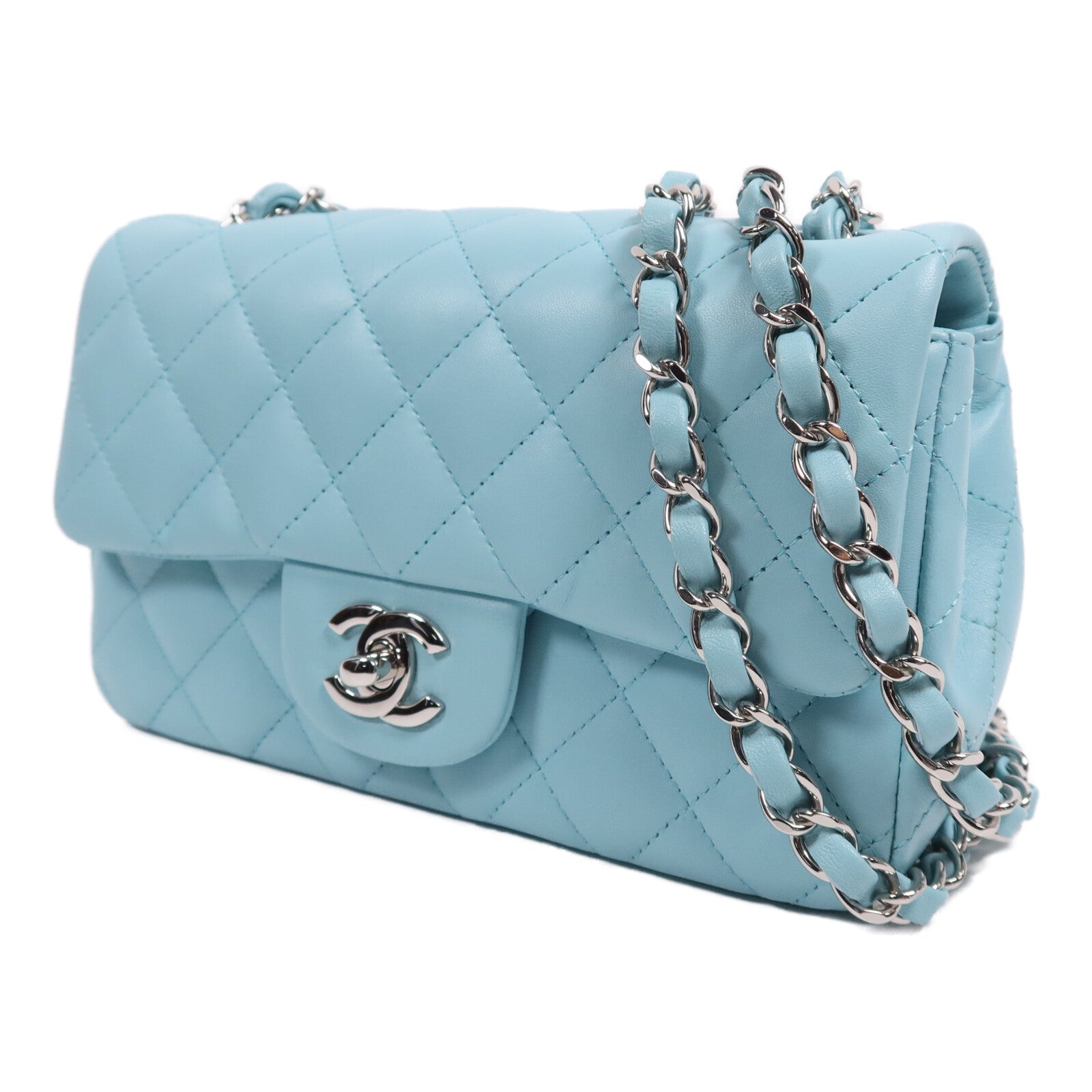 CHANEL 羊皮皮革Classic 20銀扣鏈帶肩背袋