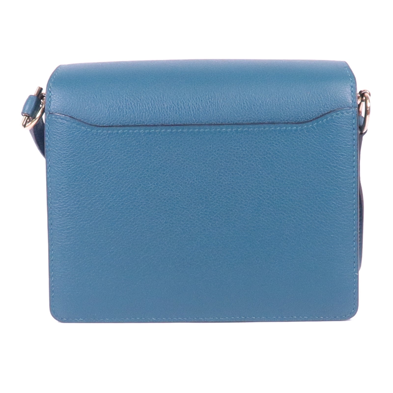 HERMES Evercolor皮革Roulis Mini金扣肩背袋Vert Bosphore