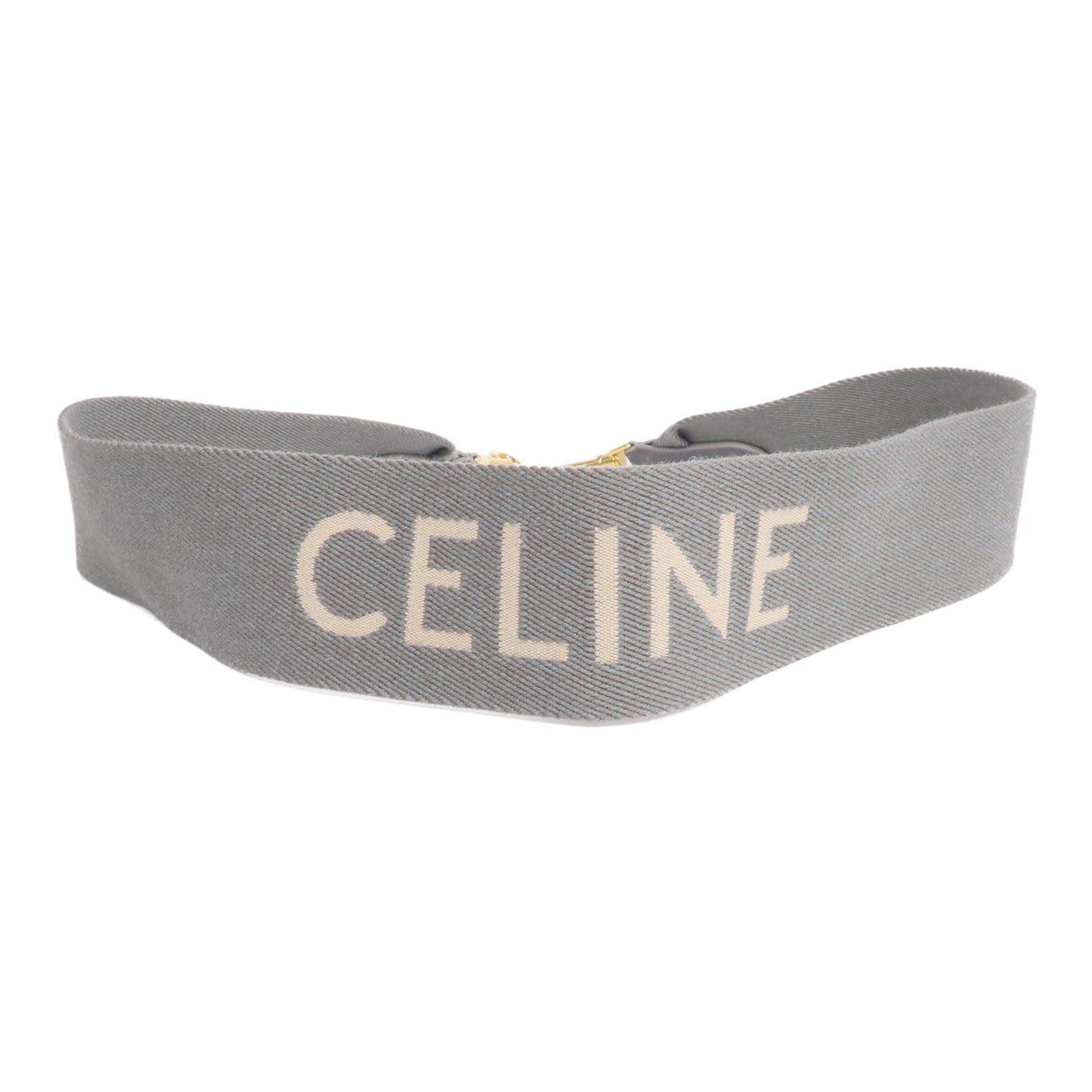 CELINE 帆布Shoulder Strap金扣肩帶