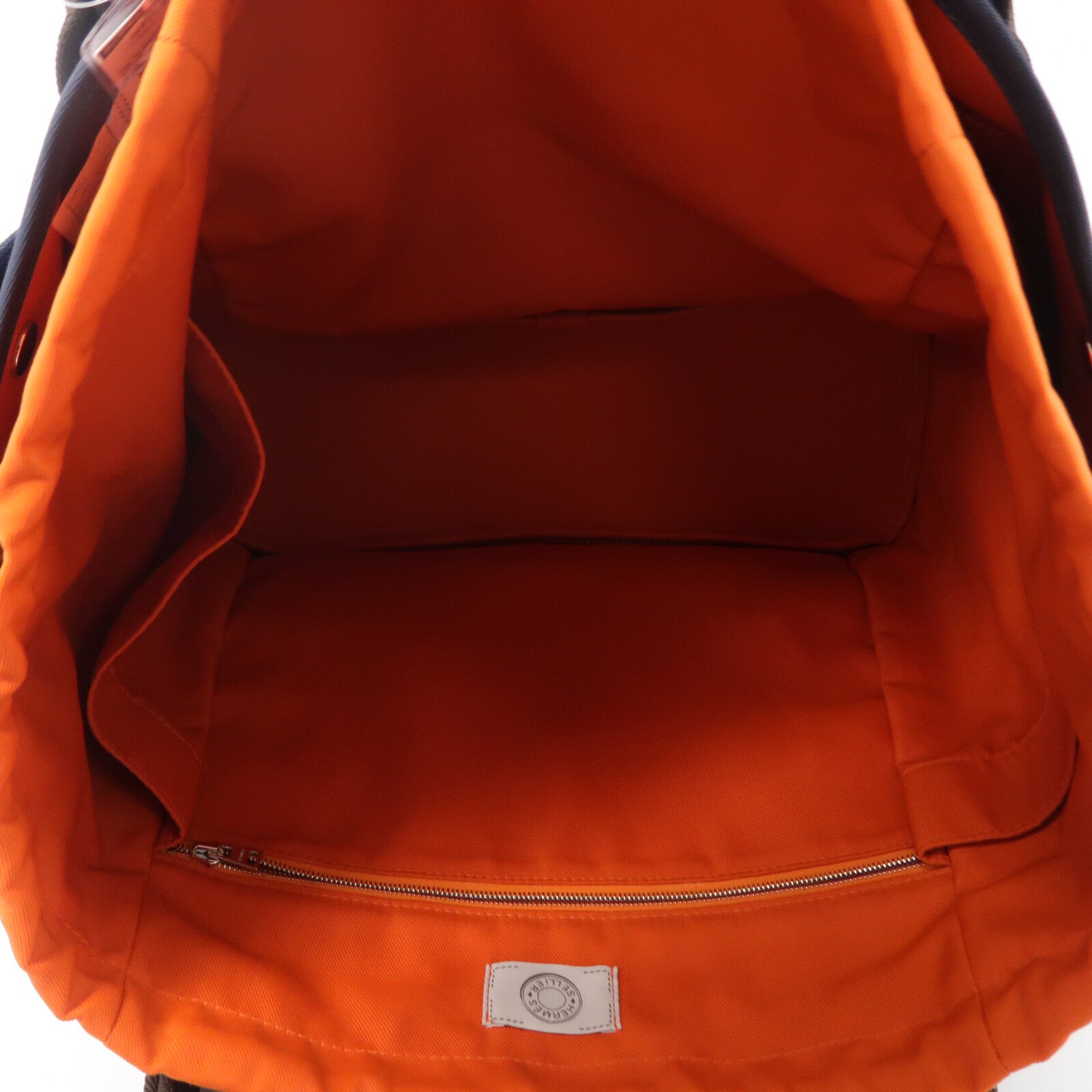 HERMES 帆布The Grooming Bag手挽肩背兩用袋Bleu France/Feu