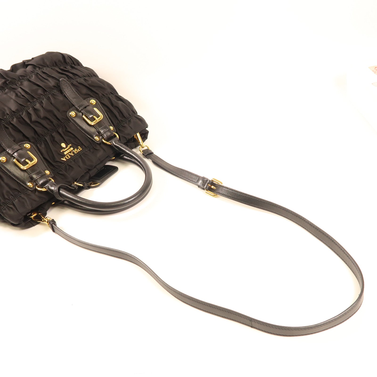 PRADA 尼龍Gauffre Tote金扣手挽肩背兩用袋