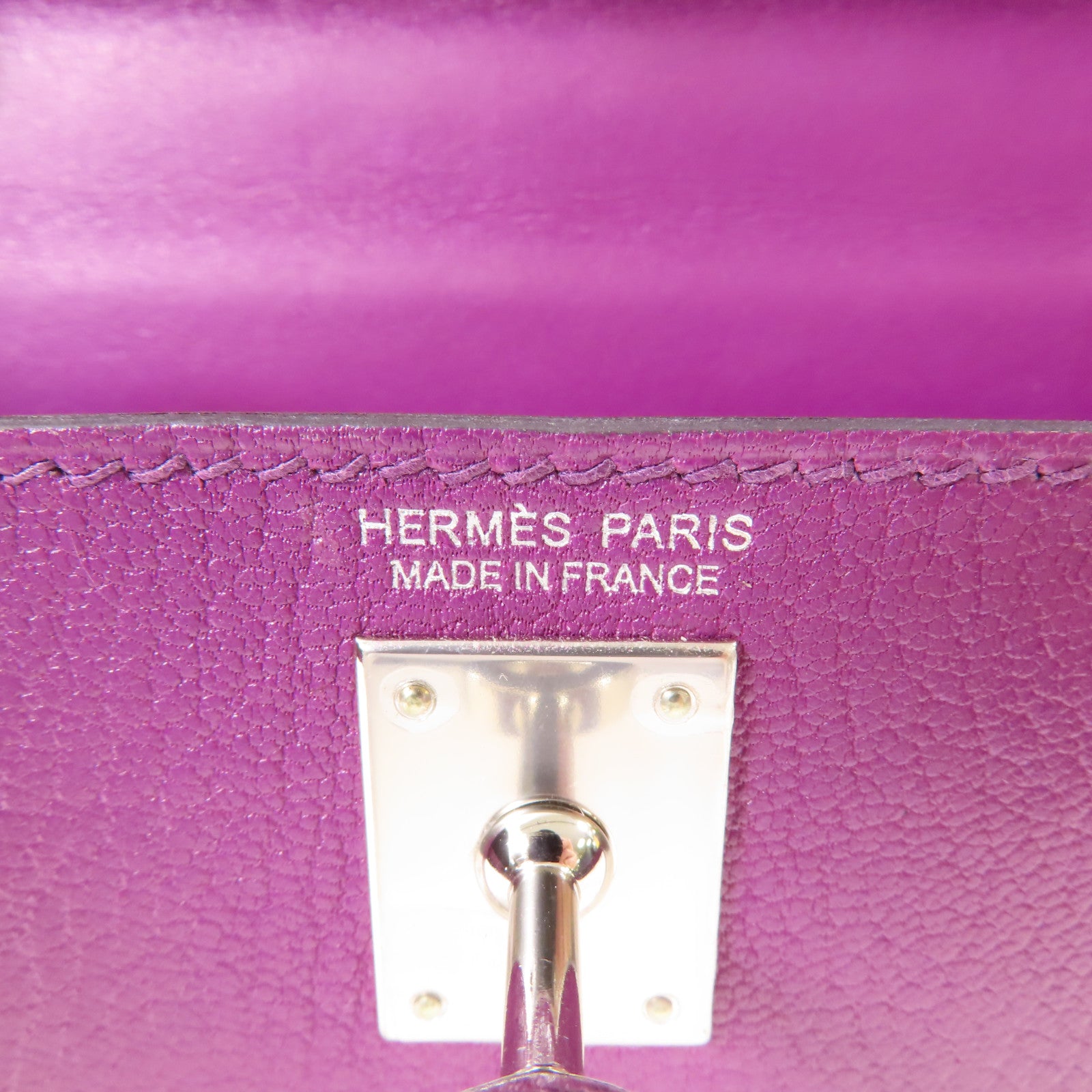 HERMES 【激減優惠】Chevre皮革Mini Kelly銀扣手挽肩背兩用袋Anemone