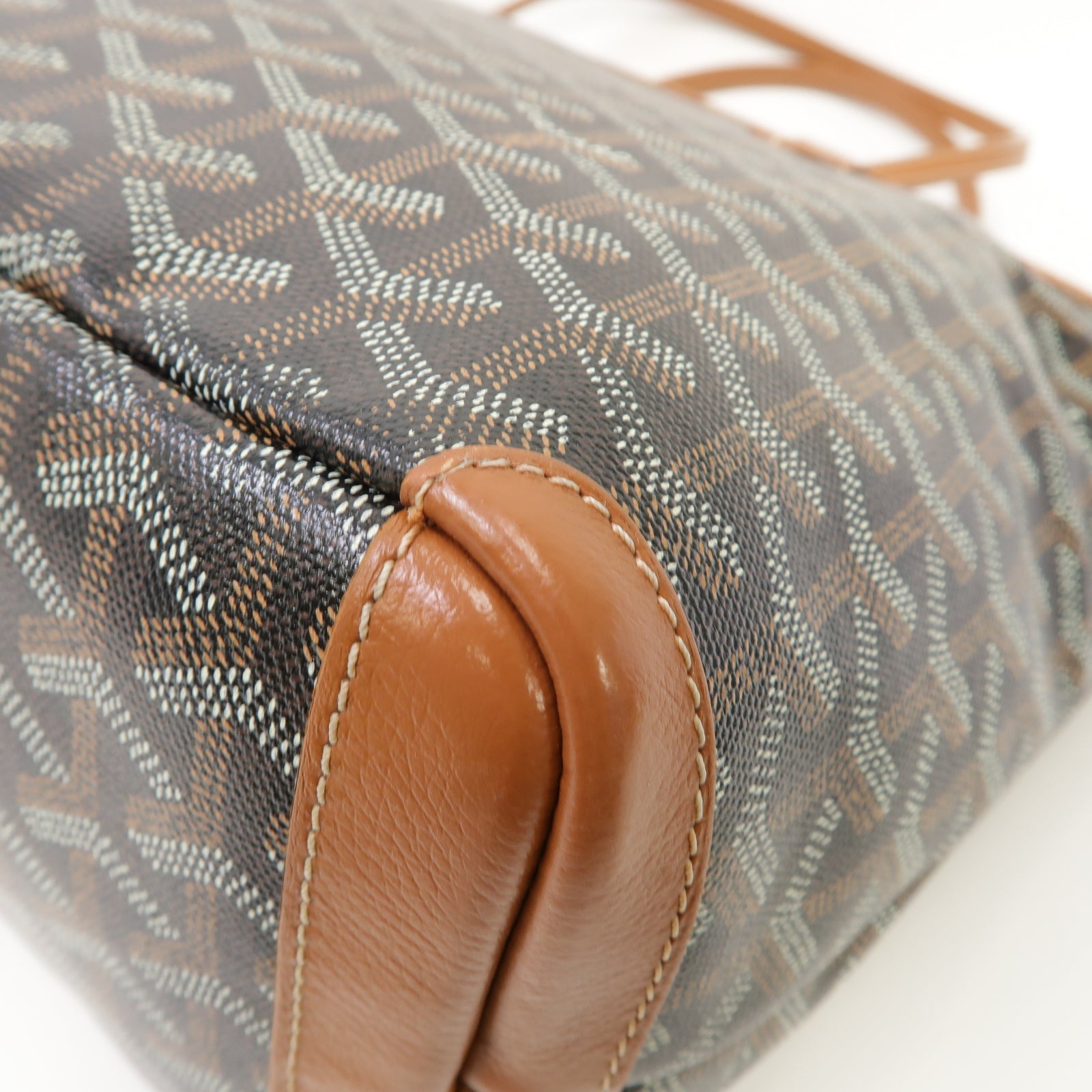 GOYARD 塗層帆布/皮革Artois銀扣手挽袋啡色