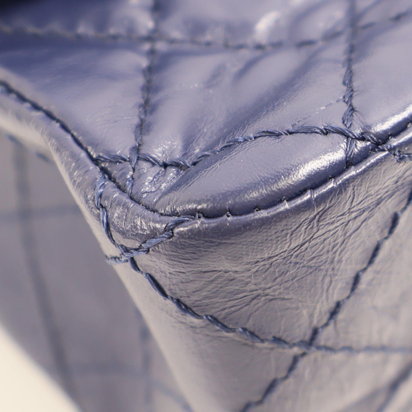 CHANEL CC GHW 2.55 Mini Chain Shoulder Bag Calfskin Leather Blue